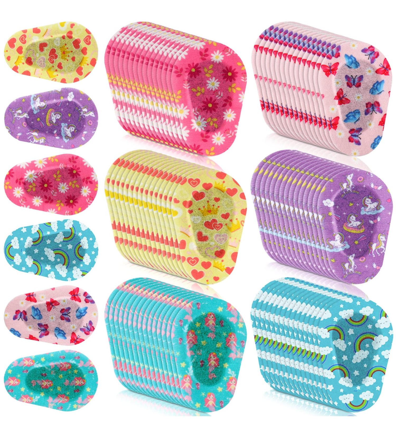 Panelee 90 Pcs Cute Girls Eye Patches - Light Blocking Cotton Bandages for Kids (6 Designs) - Buy Online on GoSupps.com