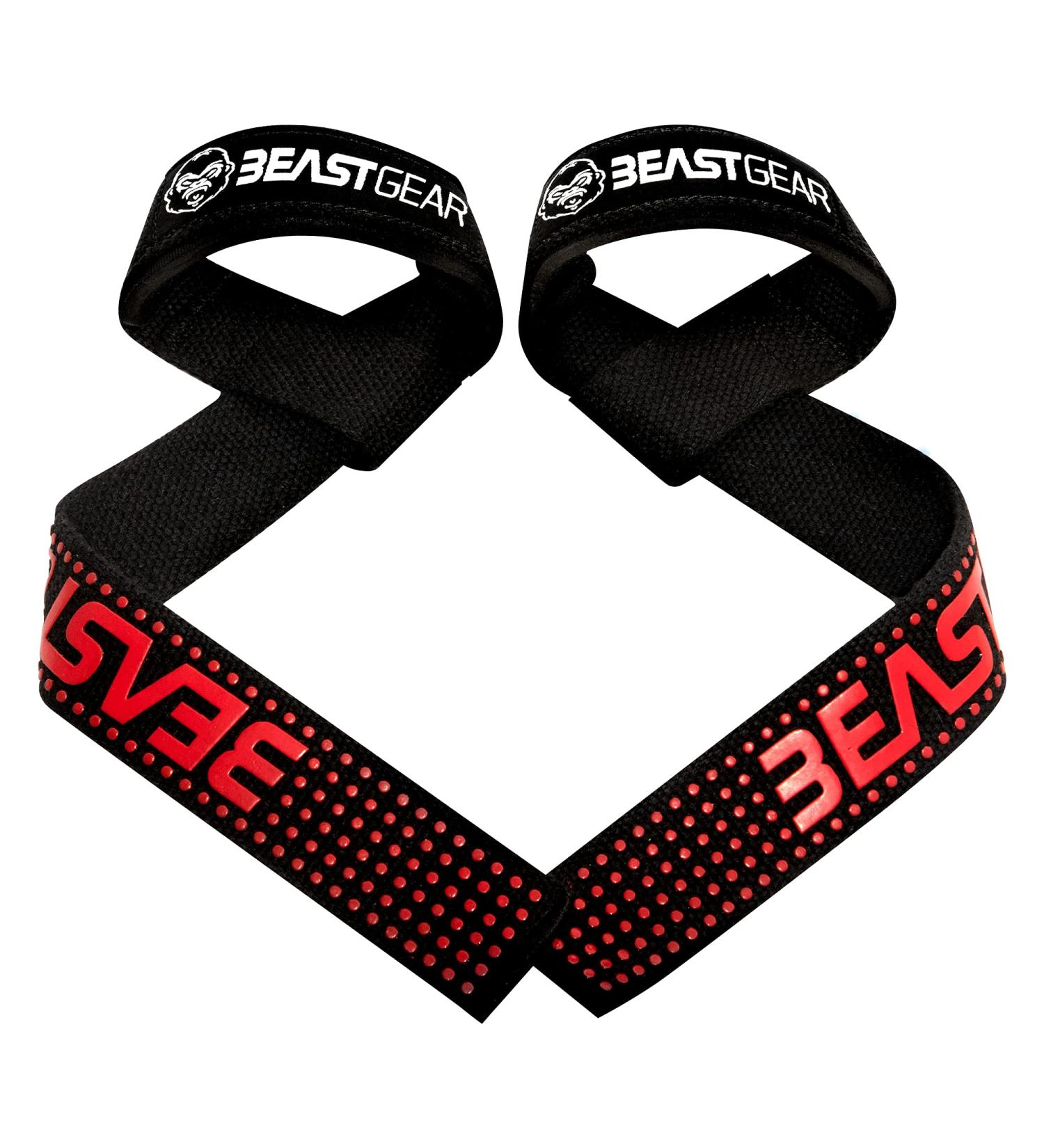 Beast Gear Strength Training Aids - Extra Strong Lifting Straps with Gel Knobs for Bodybuilding | 2 Set | 57cm Optimal Length | Ideal for Men & Women - Buy Online on GoSupps.com
