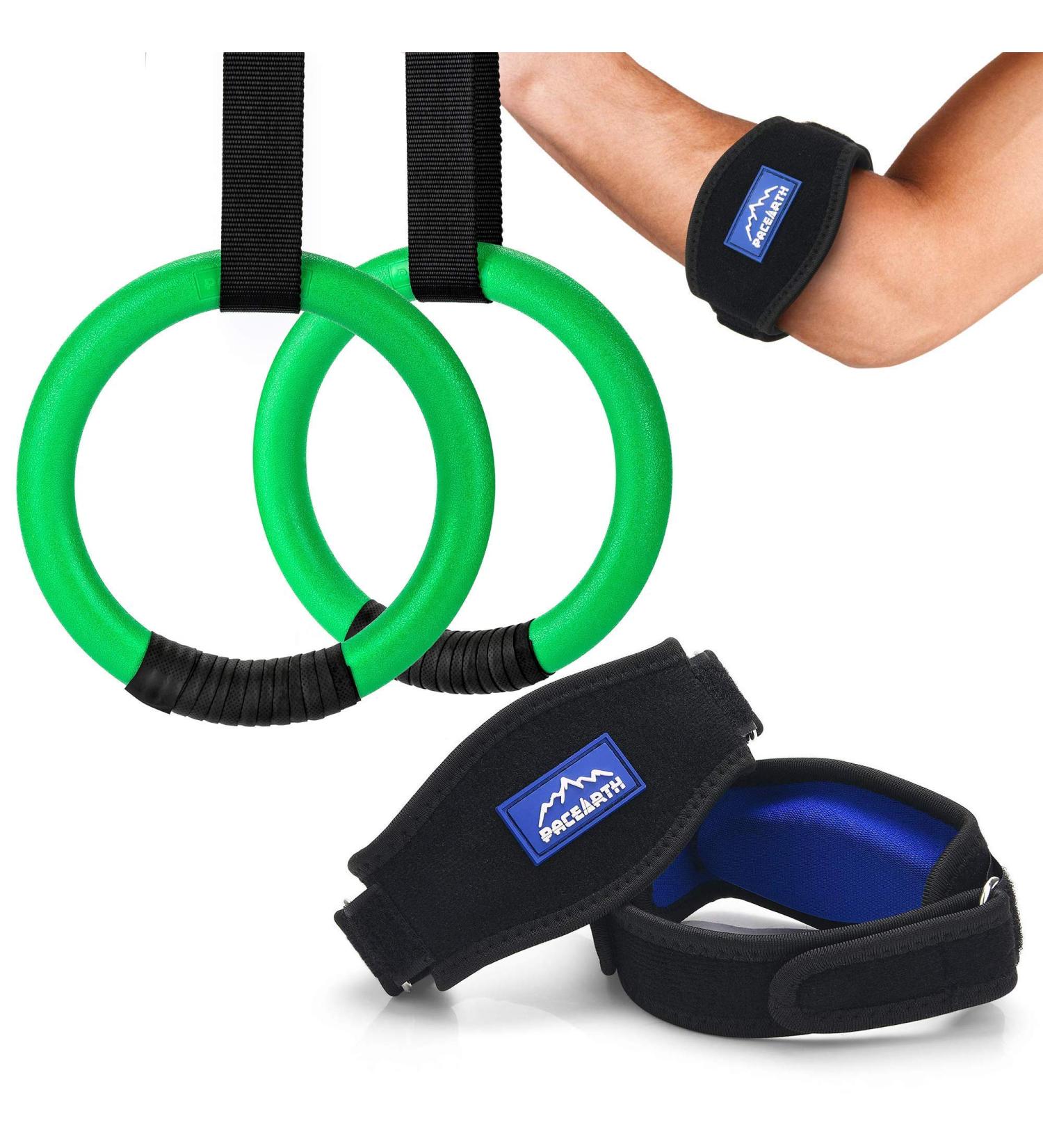 Pacearth Gymnastic Rings 1100lbs Capacity with Adjustable Straps | Pull Up & Gymnastics Rings Set for Full Body Workout at Home Gym - Buy Online on GoSupps.com