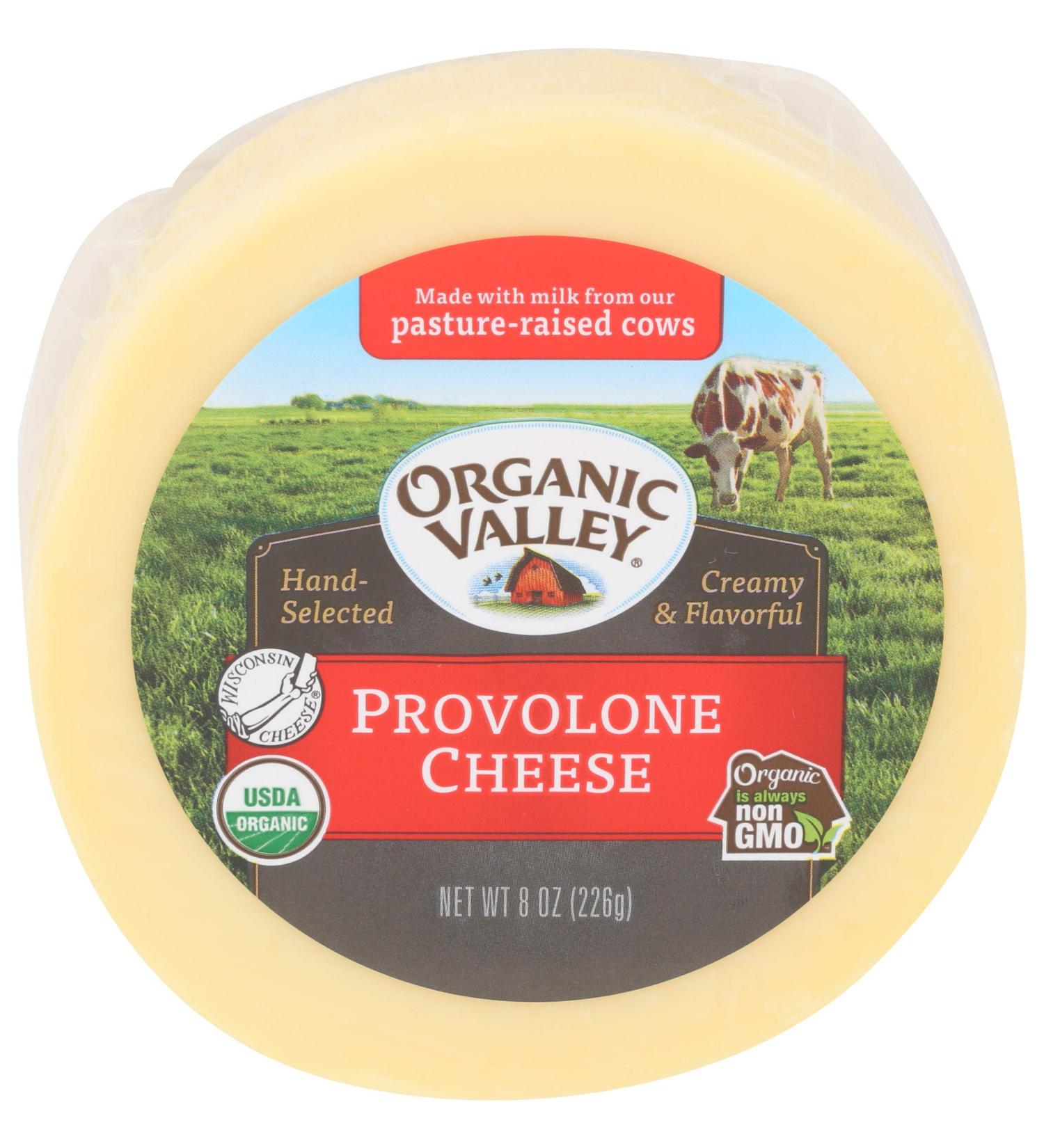 Organic Valley Gourmet Provolone Cheese Block - 8 Oz | Non-GMO, Hormone-Free, Pasturized - Buy Online on GoSupps.com
