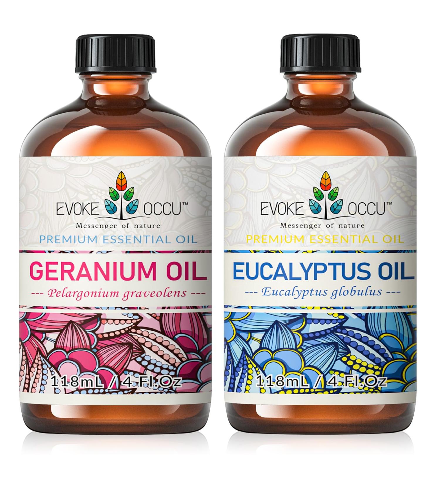 EVOKE OCCU Geranium Essential Oil and Eucalyptus Essential Oil - 4 Fl Oz - Buy Online on GoSupps.com