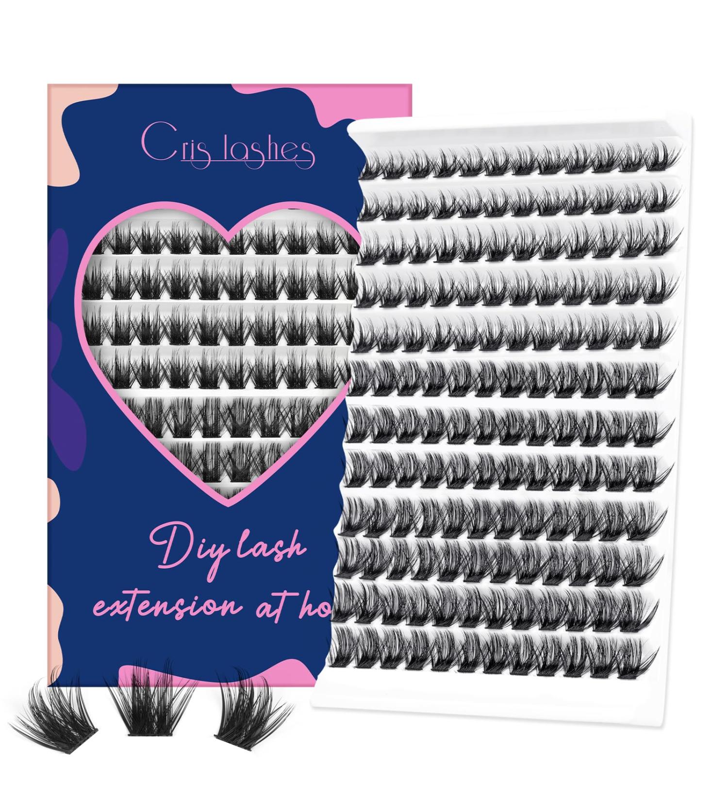 Crislashes 144pcs D Curl Individual Cluster Eyelashes - Soft Fluffy Wispy Look - Reusable Lash Extensions 10-16mm - Buy Online on GoSupps.com