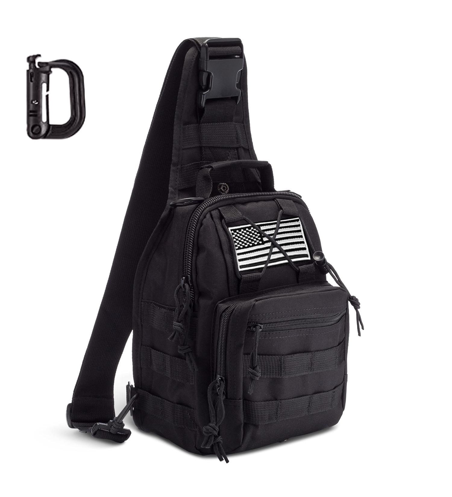 Mullet Dragon Black Tactical Sling Bag for Men - EDC Small Backpack with Molle Pack and Concealed Carry - Versatile One Strap Design for Fishing, Range, and Everyday Use - Buy Online on GoSupps.com