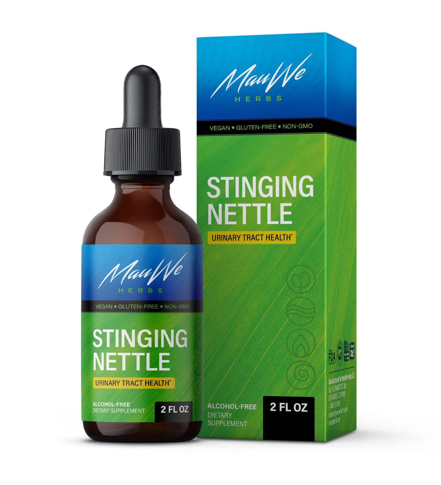 Mauwe Herbs Stinging Nettle Tincture - Women's Wellness Supplement for Blood Pressure & Circulation - 2 fl. Oz - Buy Online on GoSupps.com
