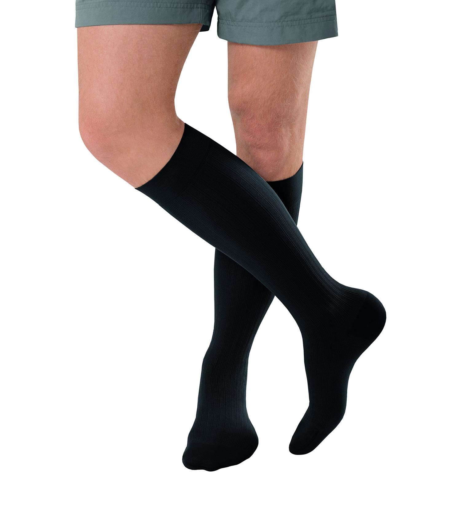 JOBST forMen Ambition Knee High Compression Socks - 20-30 mmHg SoftFit Technology Ribbed Dress Style Closed Toe - Black - Buy Online on GoSupps.com