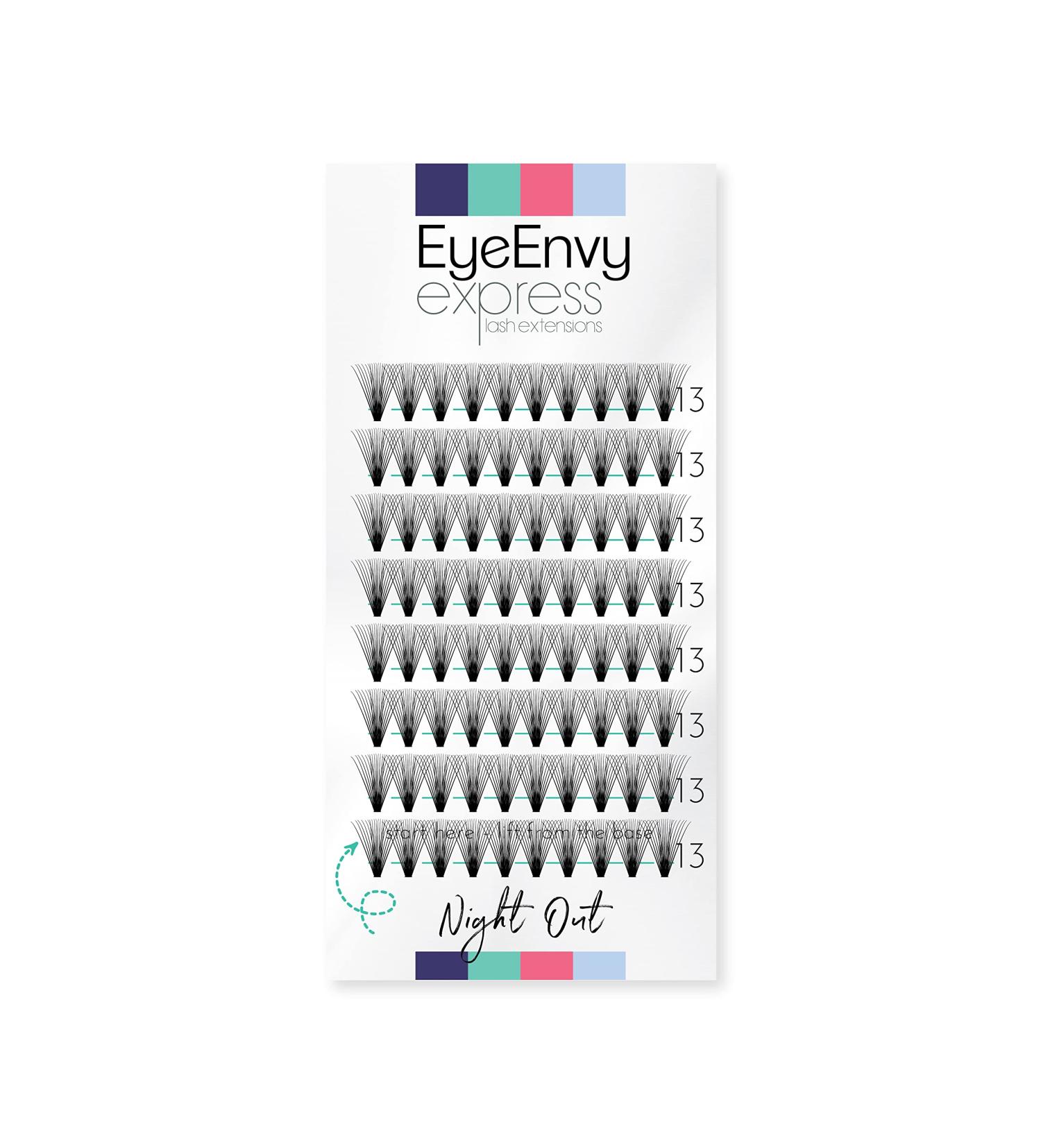 Individual Cluster Lashes Night Out D curl 13mm Long Faux Mink Full Volume EyeEnvy Express Lash Extensions - Buy Online on GoSupps.com