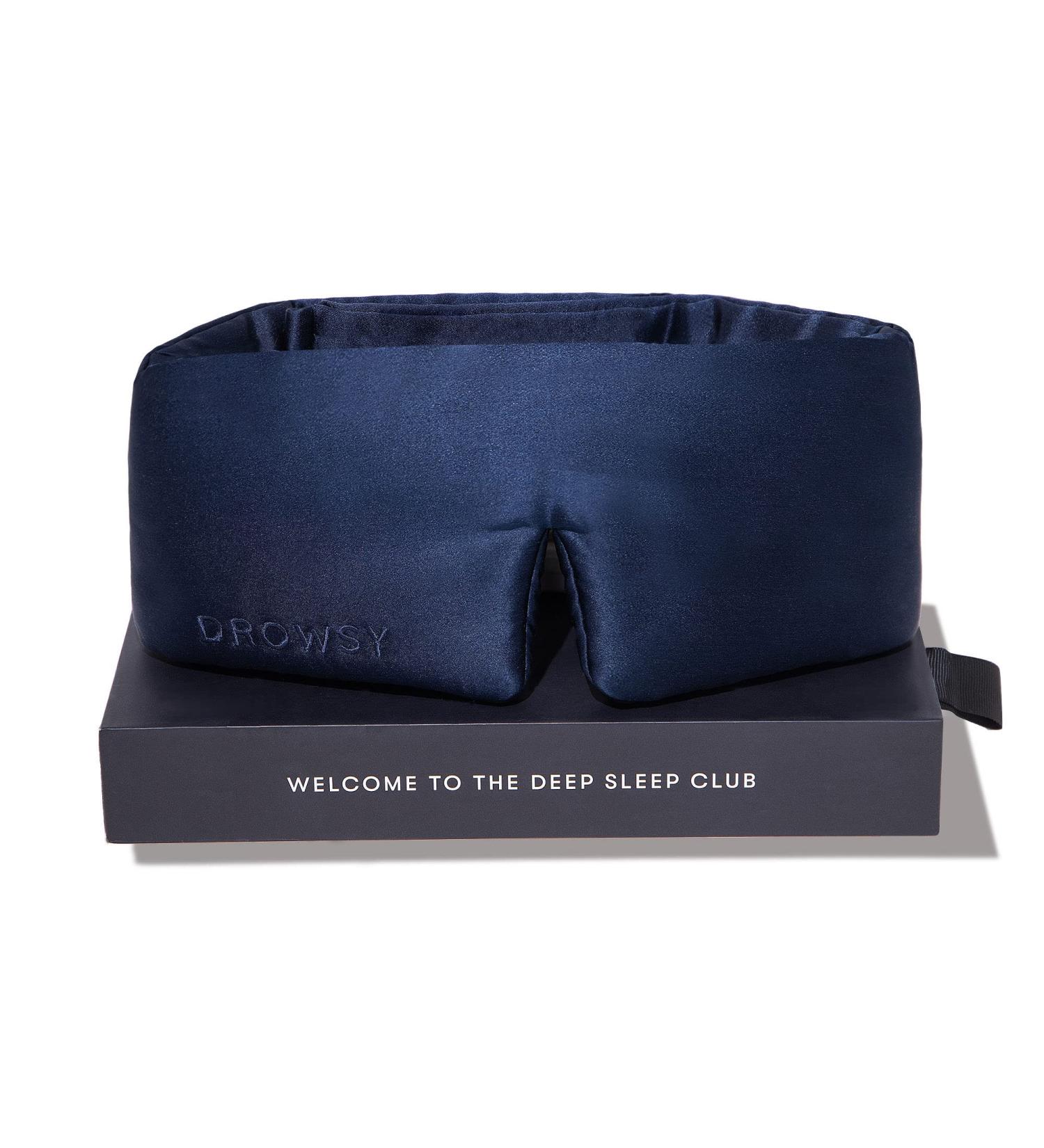 DROWSY Silk Sleep Mask - Luxurious Midnight Blue Silk Cocoon for Ultimate Darkness - Buy Online on GoSupps.com