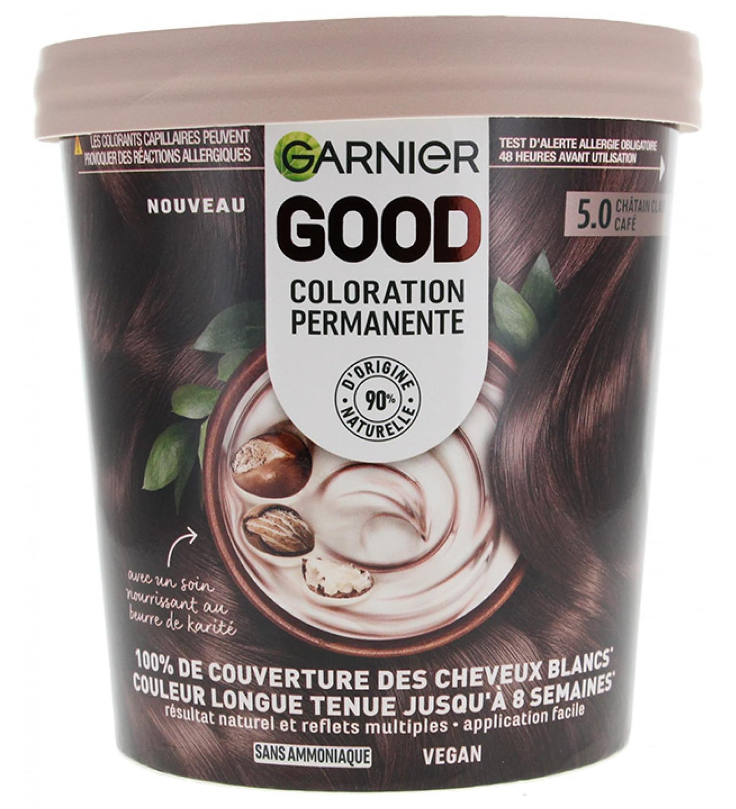 Garnier Garnier - Permanent Hair Colour - Ammonia-Free - 90% Natural Ingredients - Shea Butter - 100% White Hair Coverage - GOOD Light Brown Coffee 5.0