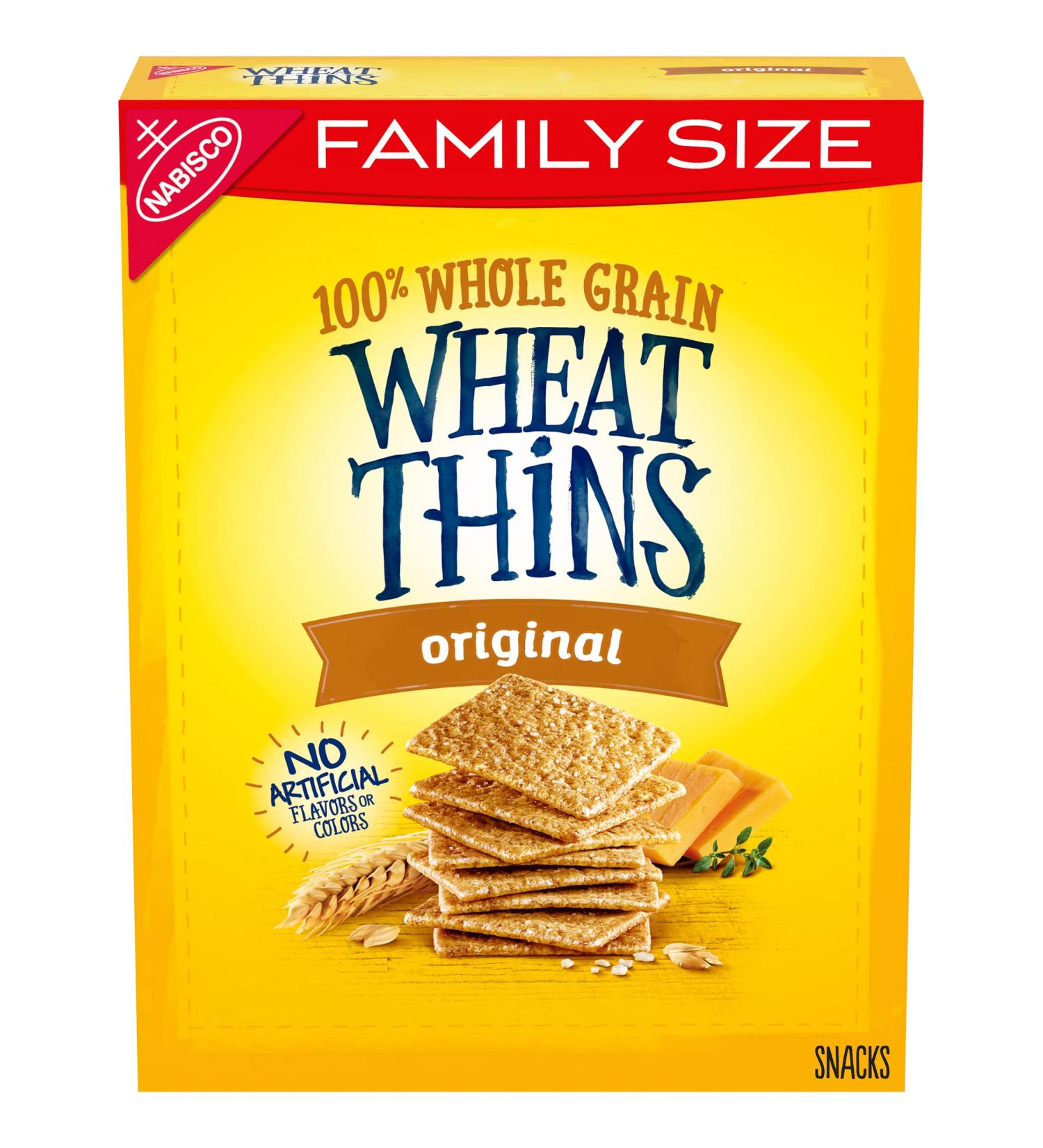 Wheat Thins Original Whole Grain Wheat Crackers Family Size 14 oz - 1 Pack - Buy Online on GoSupps.com