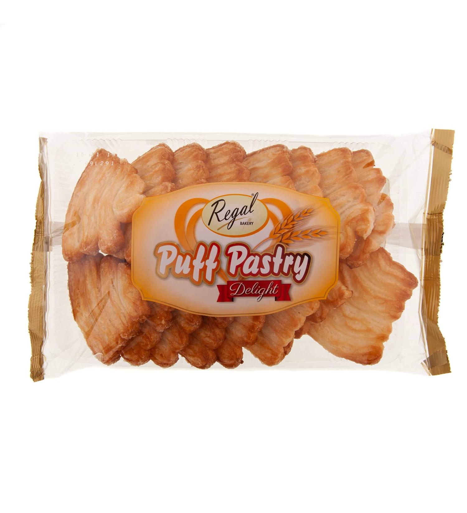 Regal Bakery Puff Pastry Delight - Flaky Puff Pastry - Freshly Baked - On The Go Snack - Buttery Puff - Twist Puff Pastry