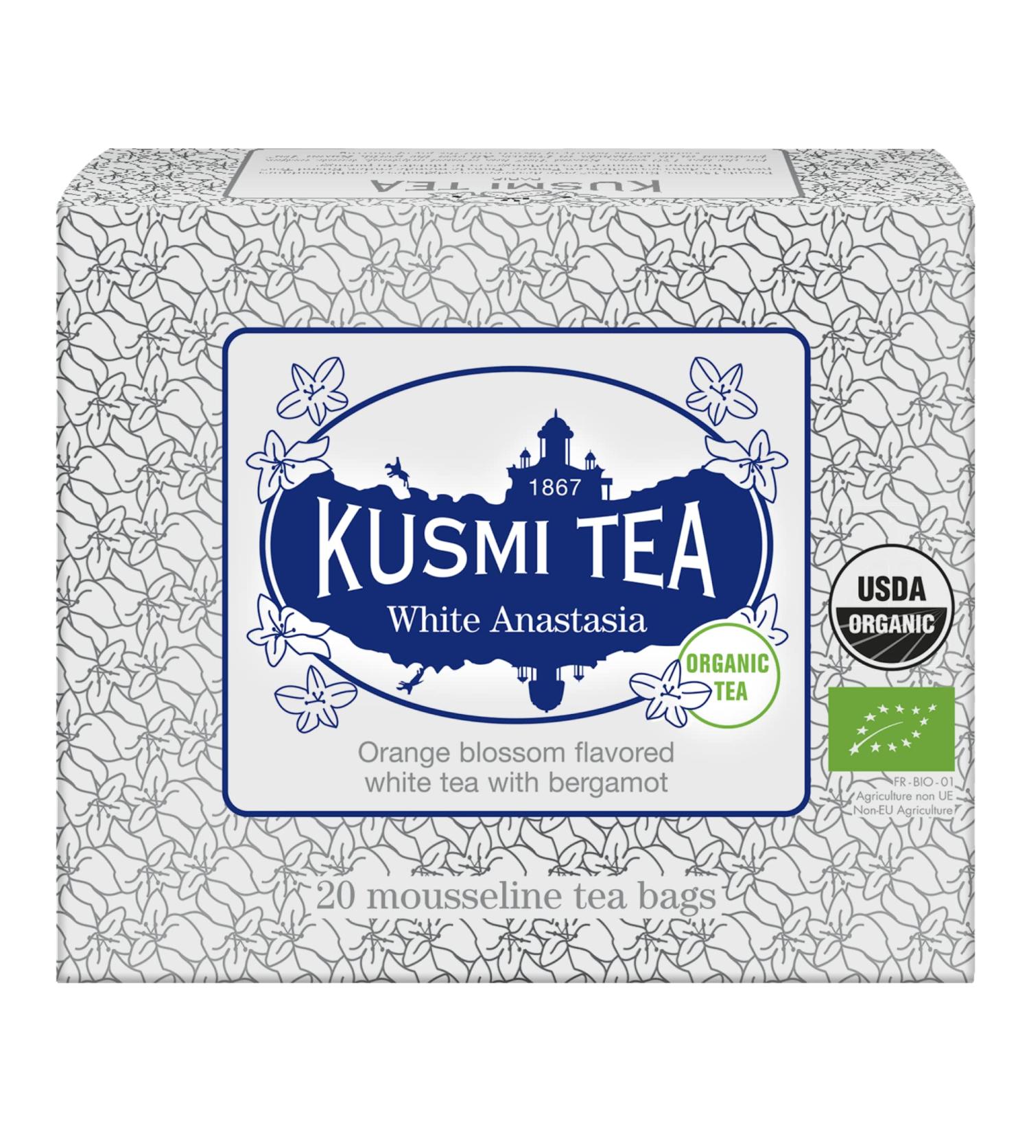 Kusmi Tea - White Anastasia Organic Tea - 20 Muslin Tea Bags - Buy Online on GoSupps.com