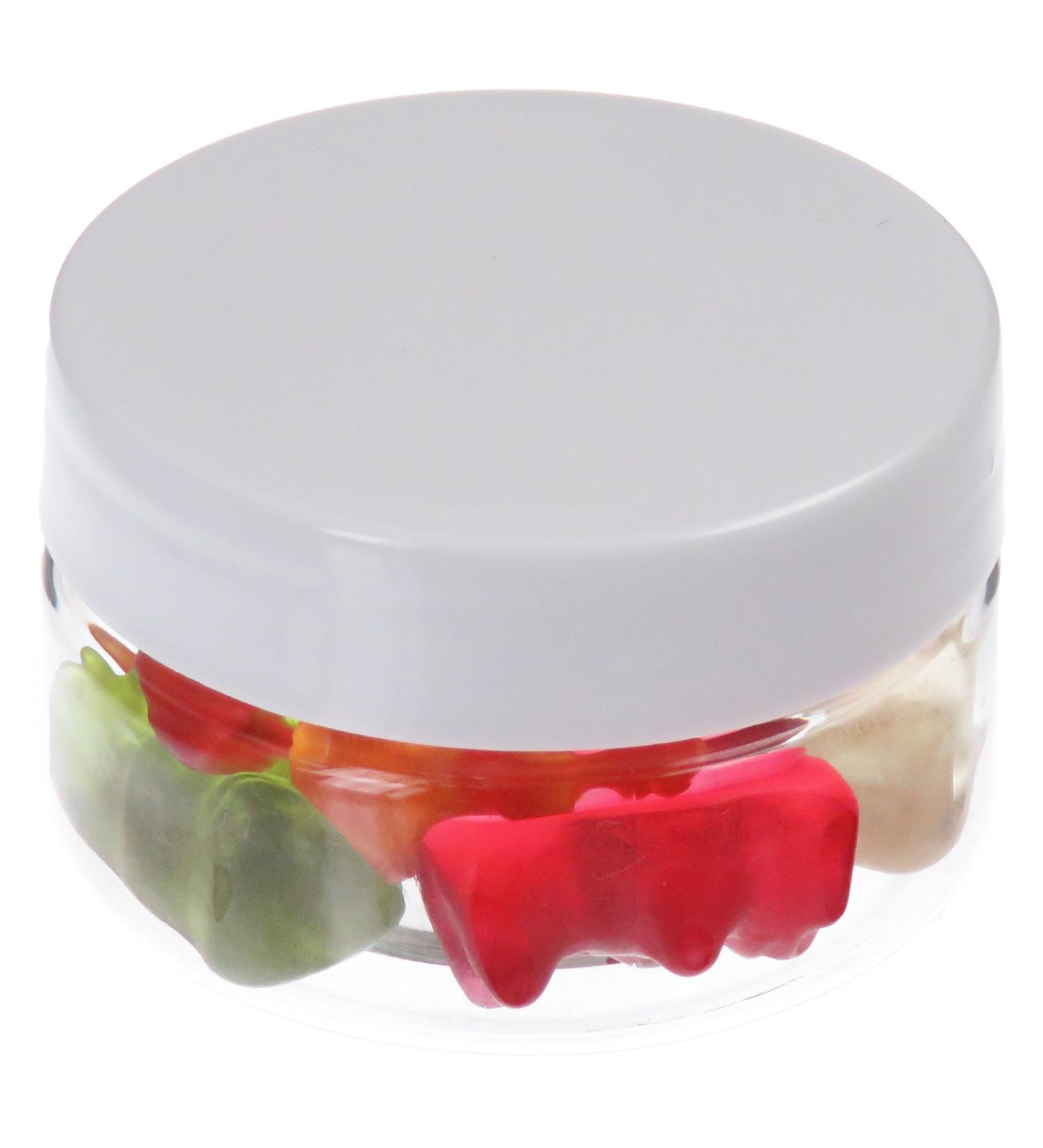 PET bottle 25 ml transparent white plastic cap 10 units