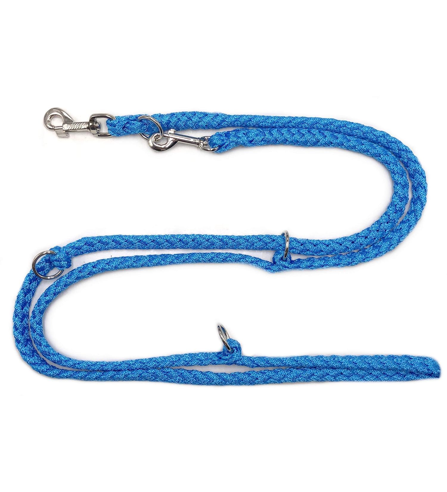 Dog leash double leash training leash for medium dogs up to 45 kg over 39 colors very stable (2.40 m turquoise) 2.40 m turquoise