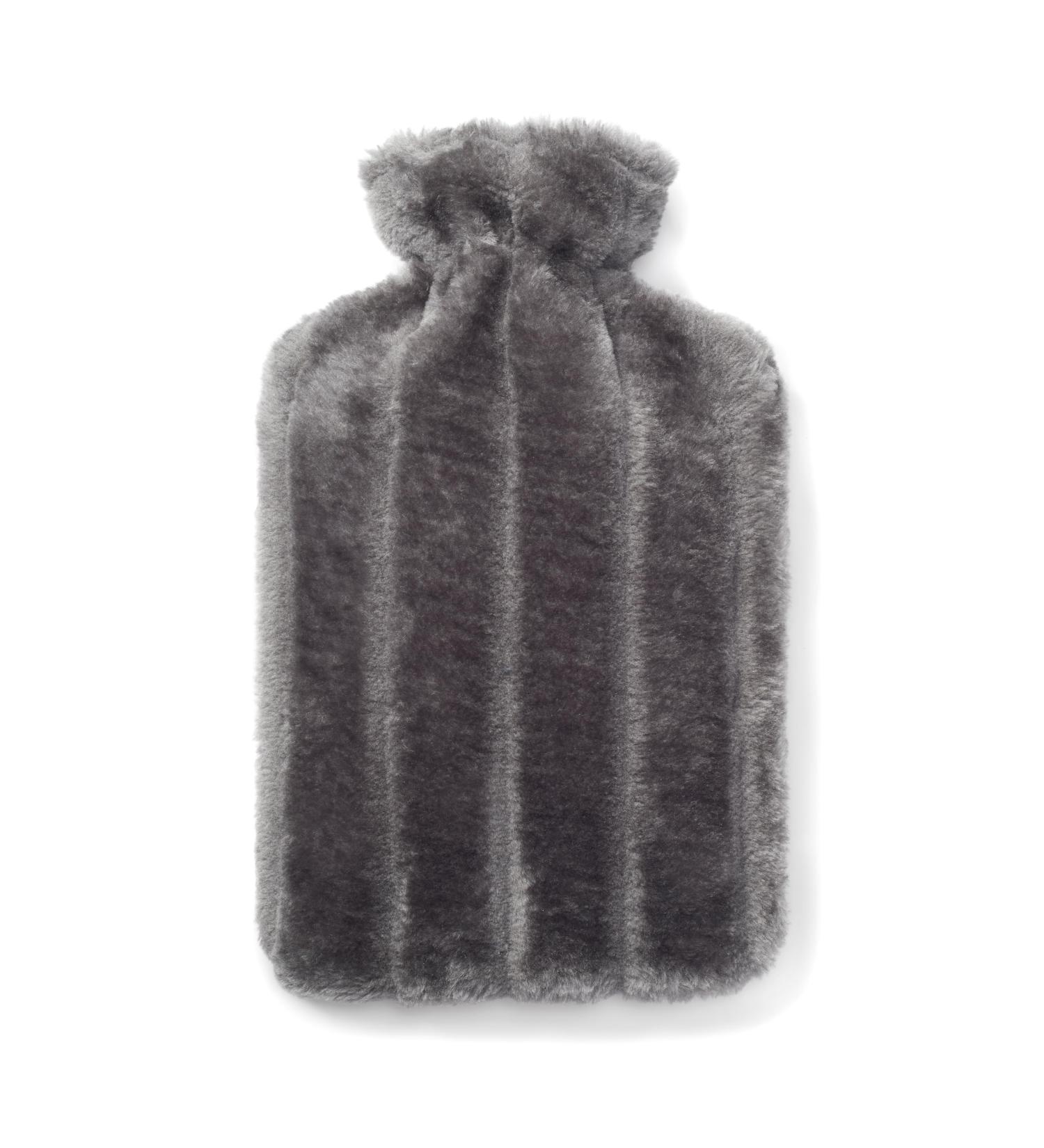 2L Brevian Hot Water Bottle with Luxury Faux Fur Cover - Dark Grey Regular - Buy Online on GoSupps.com