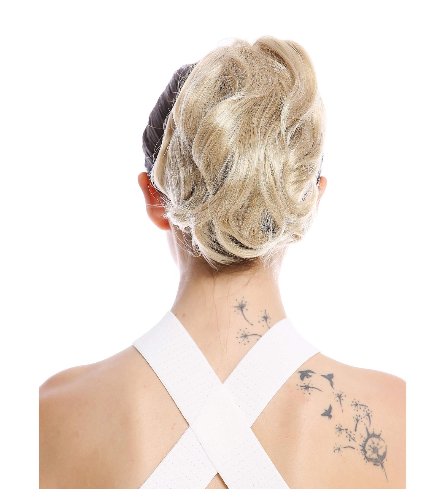 WIG ME UP 1028-V-22 | Short Wavy Blonde Hairpiece Braid Ponytail (20 cm) - Voluminous Ash Blonde Style for International Shipping - Buy Online on GoSupps.com