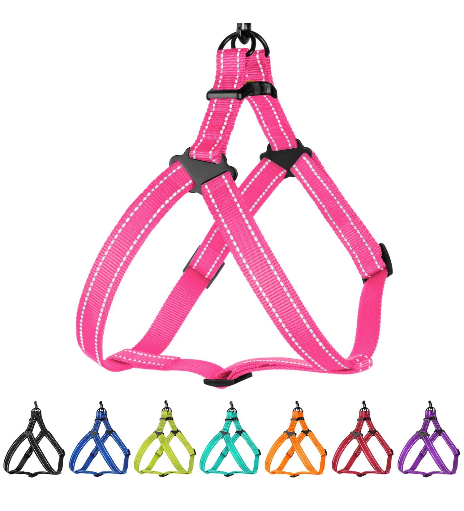 Collardirect Adjustable Reflective Dog Harness - Sizes S M L | Outdoor Walking Gear for Dogs & Puppies in Pink Black Red Purple Mint Green Orange Blue - Buy Online on GoSupps.com