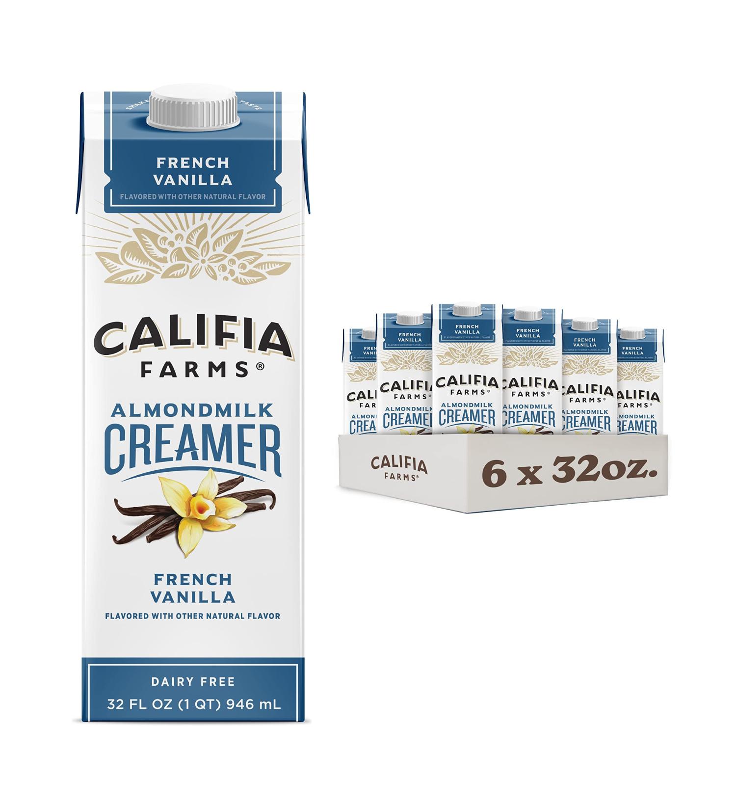 Califia Farms French Vanilla Almond Milk Coffee Creamer 32 Oz (Pack of 6) - Dairy-Free, Plant-Based, Vegan, Gluten-Free, Non-GMO - Almond Creme French Vanilla 32 Fl Oz - Buy Online on GoSupps.com