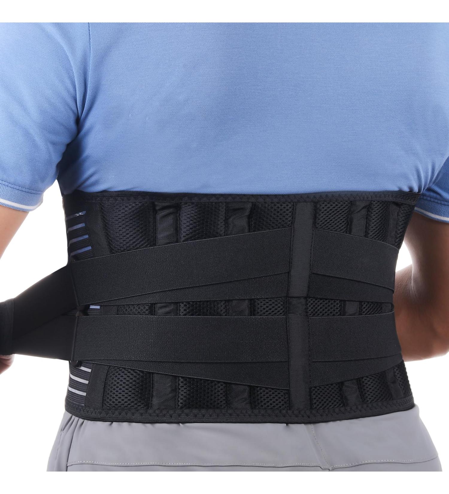 Teysor Back Band - Breathable Adjustable Lumbar Support Belt for Men & Women (S 60-75cm) - 6 Stands Back Support - Buy Online on GoSupps.com