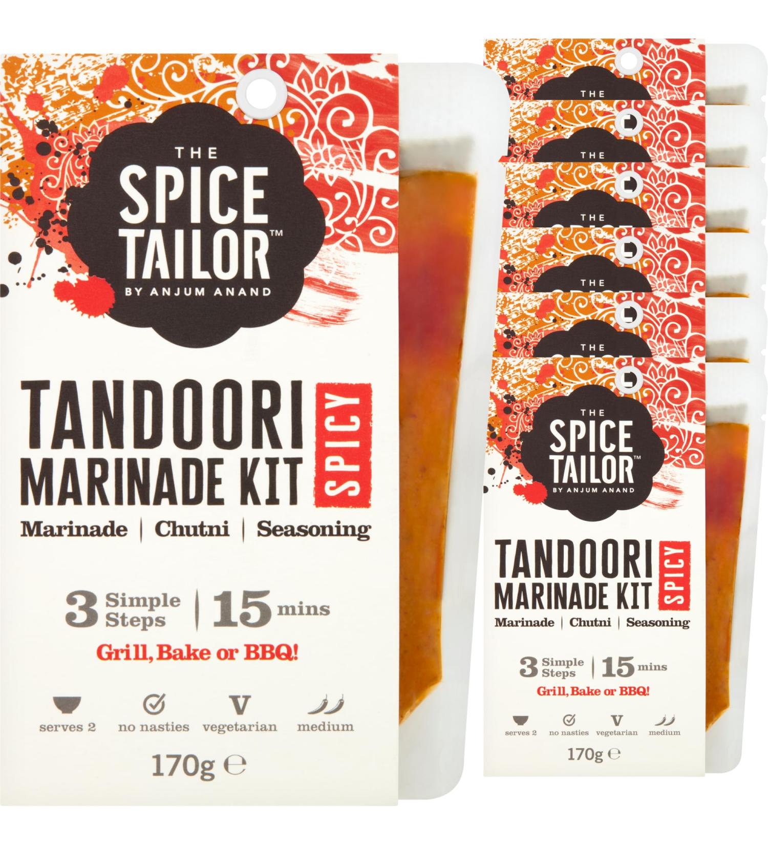 The Spice Tailor Marinade Kits Spicy Tandoori Marinade Kit 170 g Pakket Pack van 7 - Buy Online on GoSupps.com