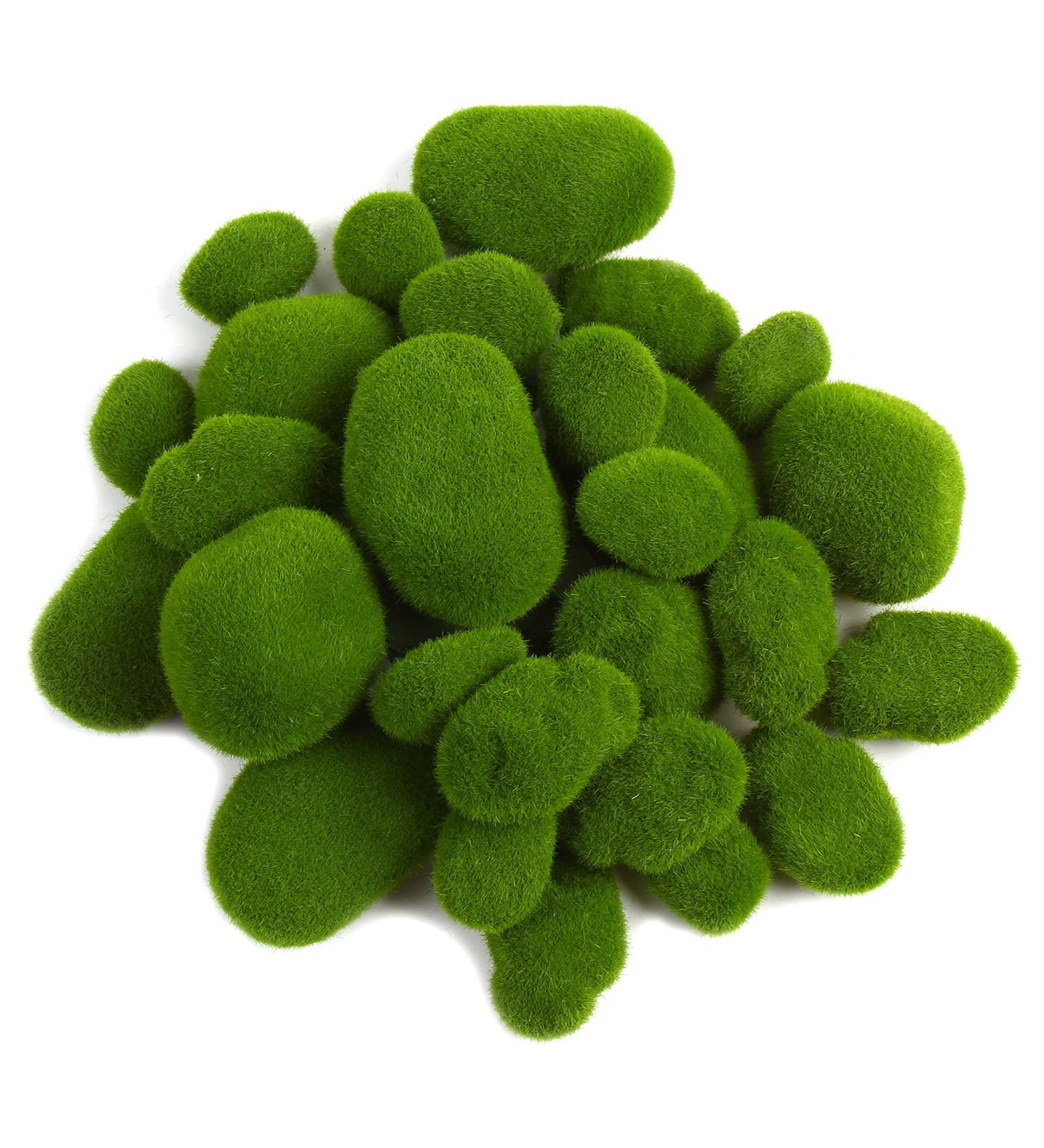CCINEE 34pcs Artificial Moss Rocks - Perfect for Floral Arrangements, Fairy Gardens, and Crafting - Buy Online on GoSupps.com