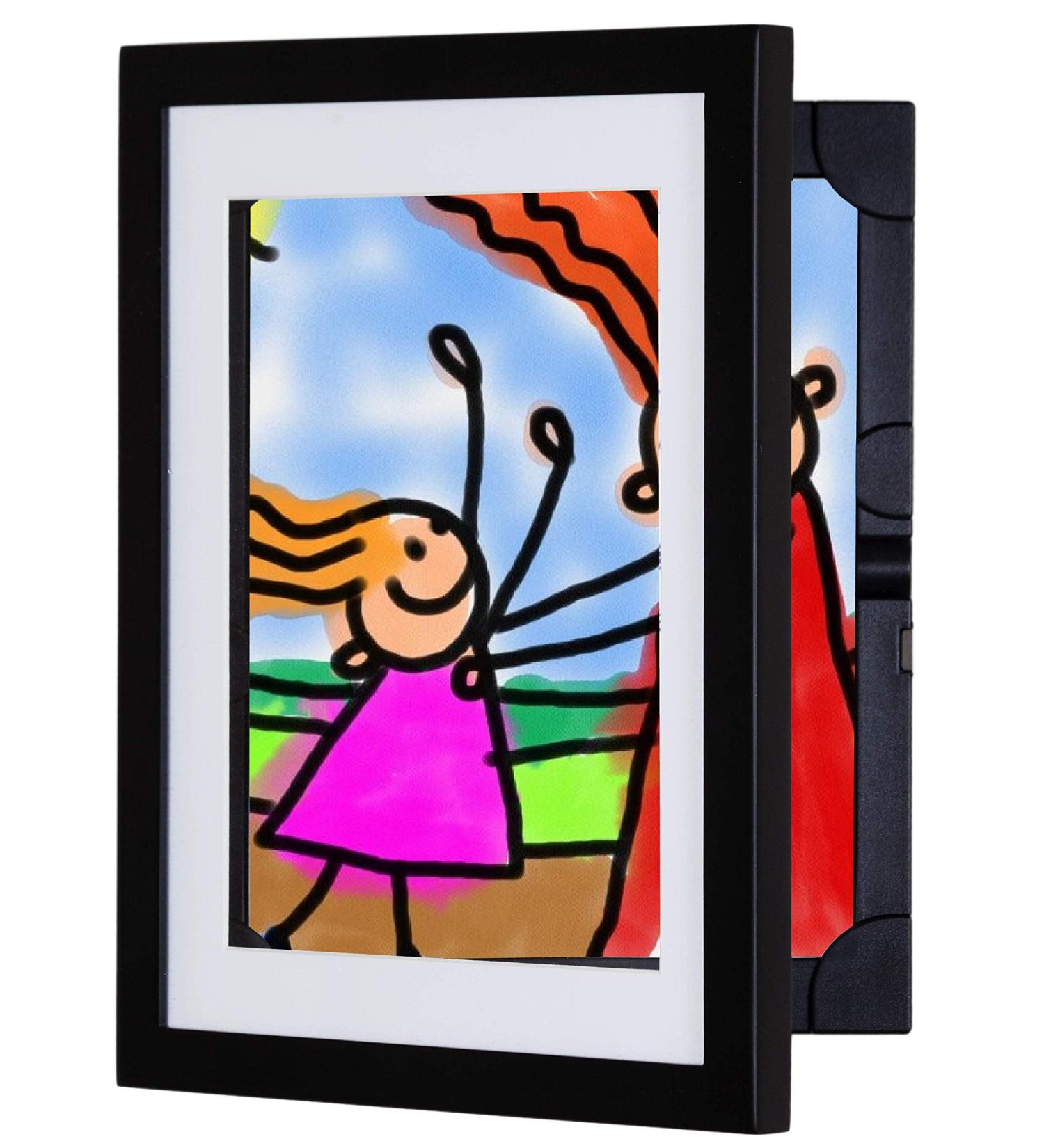 Li'l DAVINCI Art Frame - Front-Opening EZ Store Wooden Frame (Black 8.5 x 11) - Buy Online on GoSupps.com