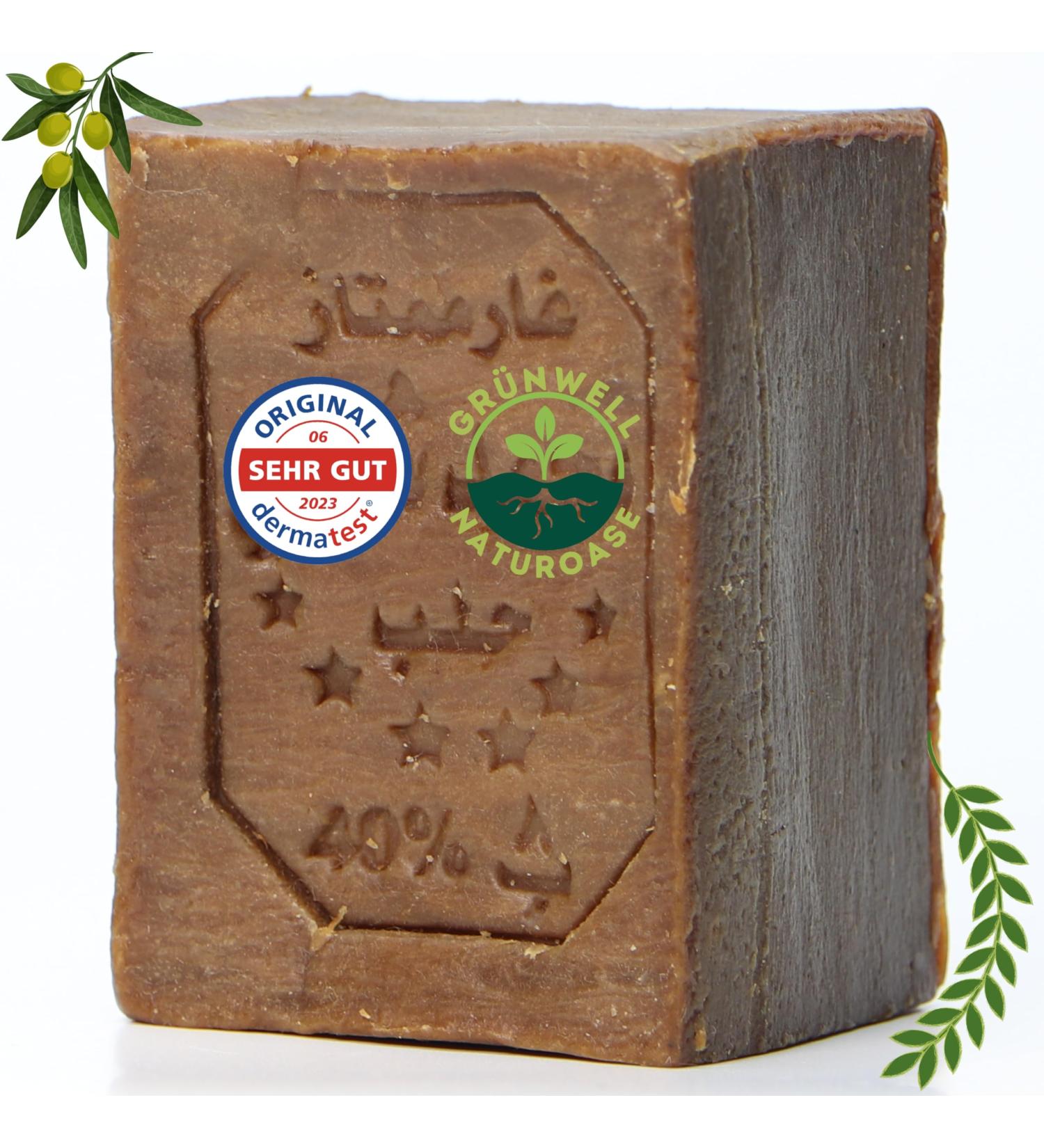 Gr nwell Naturoase Aleppo Soap - 200g Original | 40% Laurel Oil & 60% Olive Oil | Natural Face & Body Care | Excellent Dermatest Rating - Buy Online on GoSupps.com