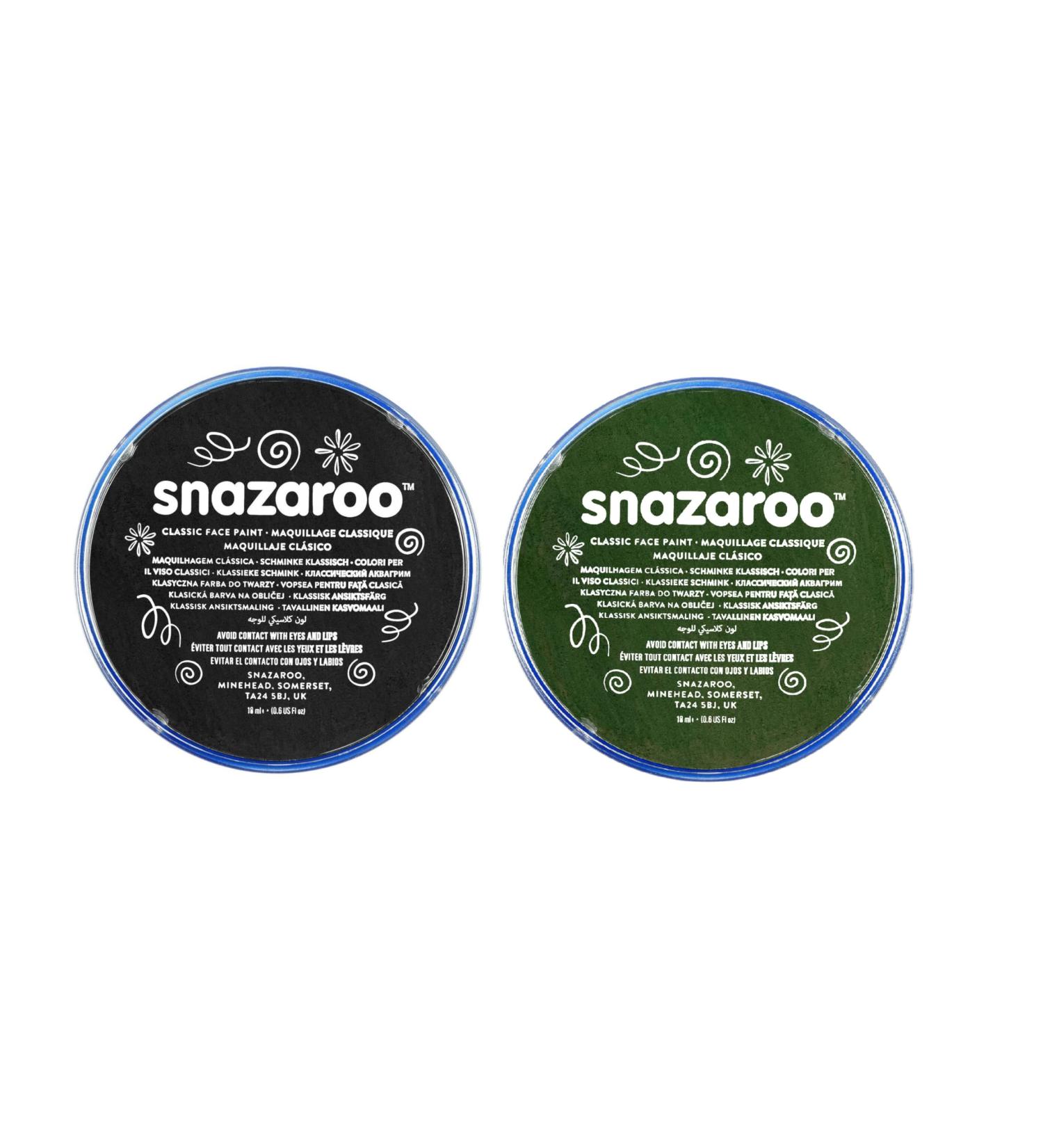 SK INFINITY | Classic Face and Body Paint 18 ml - Water Based Single Cake Makeup Supplies - Professional Grade for Adults & Kids (BLACK & DR. GREEN) - Buy Online on GoSupps.com