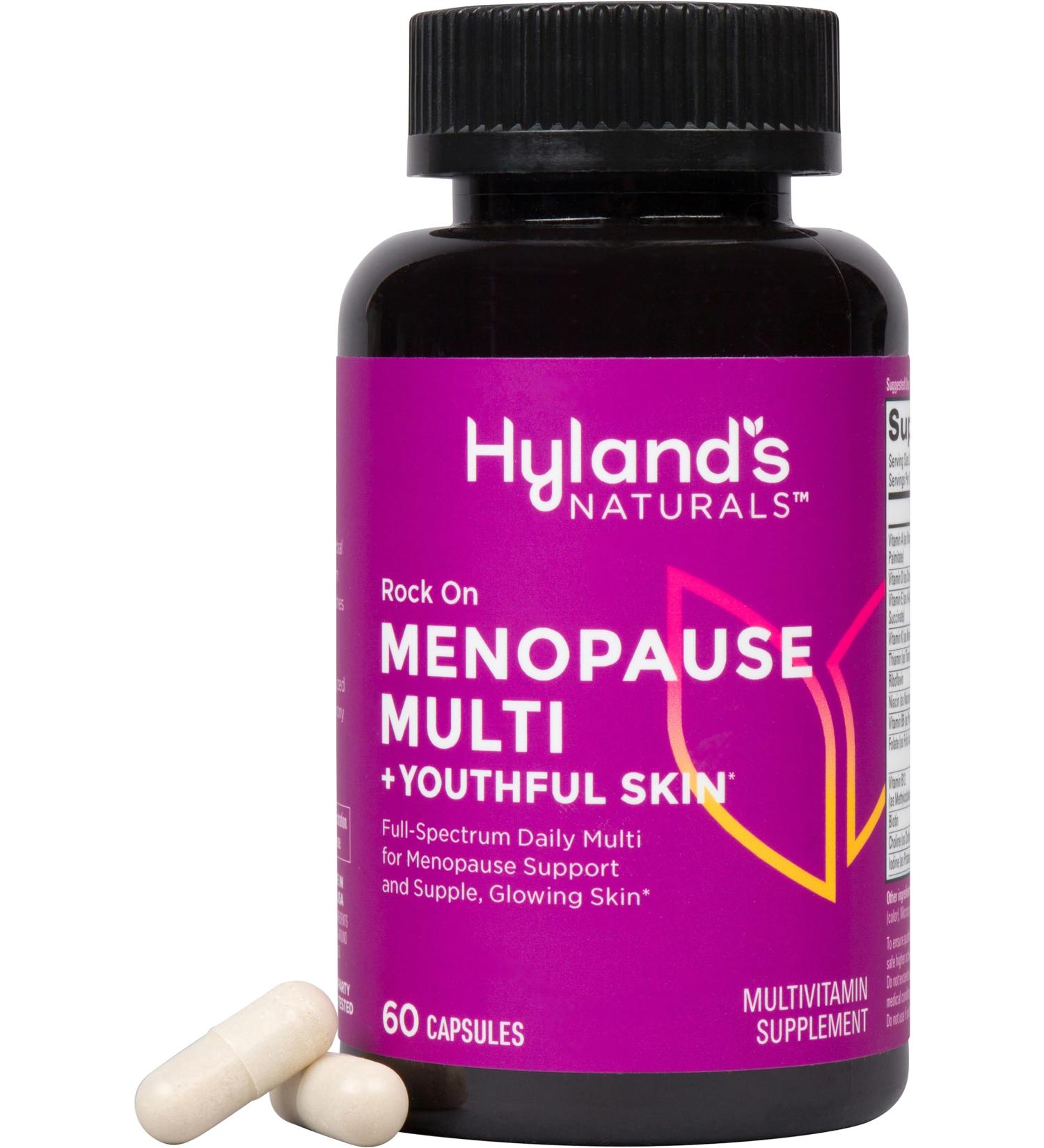 Hyland's Rock On Menopause Multivitamin for Women | Immune Support Biotin Collagen & Red Clover | 60 Capsules - Buy Online on GoSupps.com