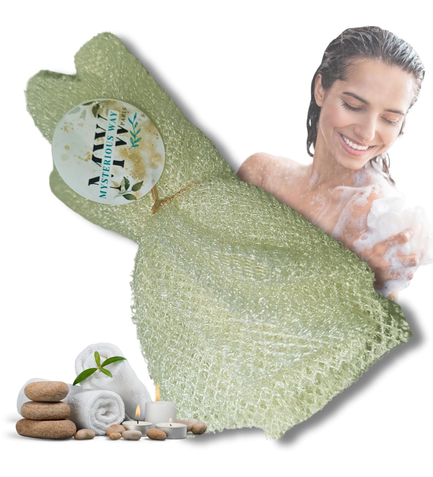 African Bath Net | Sponge Exfoliating Wash Mitt | Foaming Shower Scrub and Back and Body Scrubber | Bathing Sponge (Cream) - Buy Online on GoSupps.com