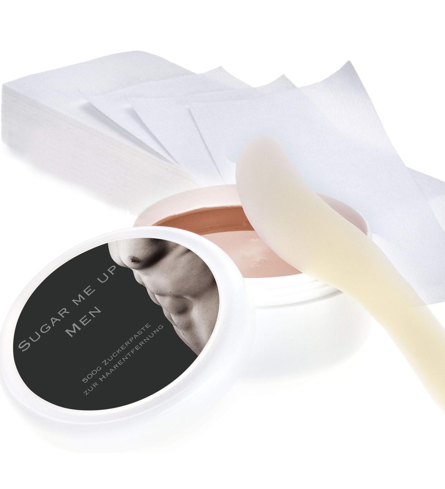 Sugaring Sugar Paste for Men - 500g Hair Removal Kit | Sugar Me Up! | Includes 50 Fleece Strips & Spatula | Made in Germany - Buy Online on GoSupps.com
