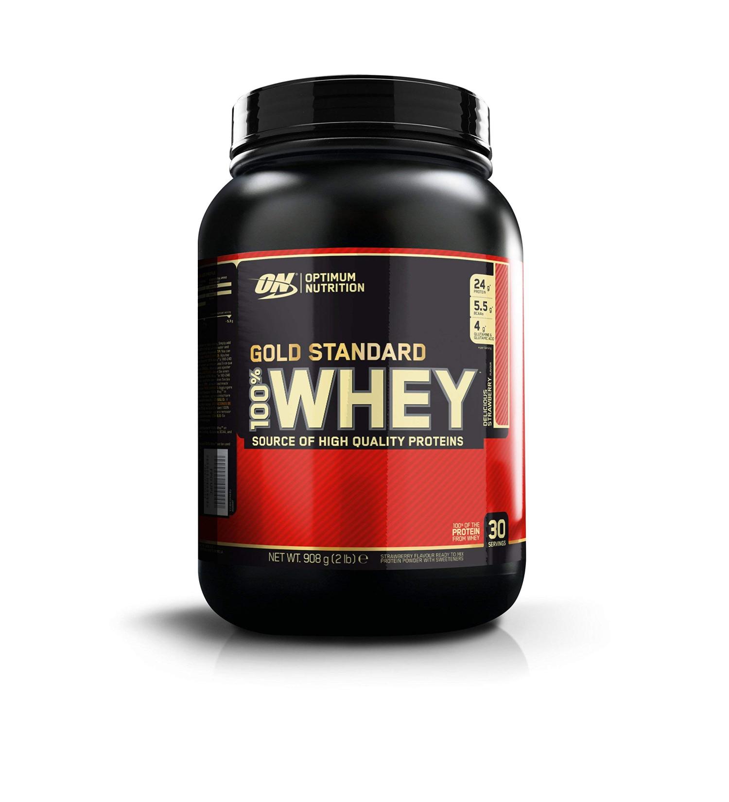 Optimum Nutrition Gold Standard 100 PercentWhey Delicious Strawberry 2 Pound - Buy Online on GoSupps.com