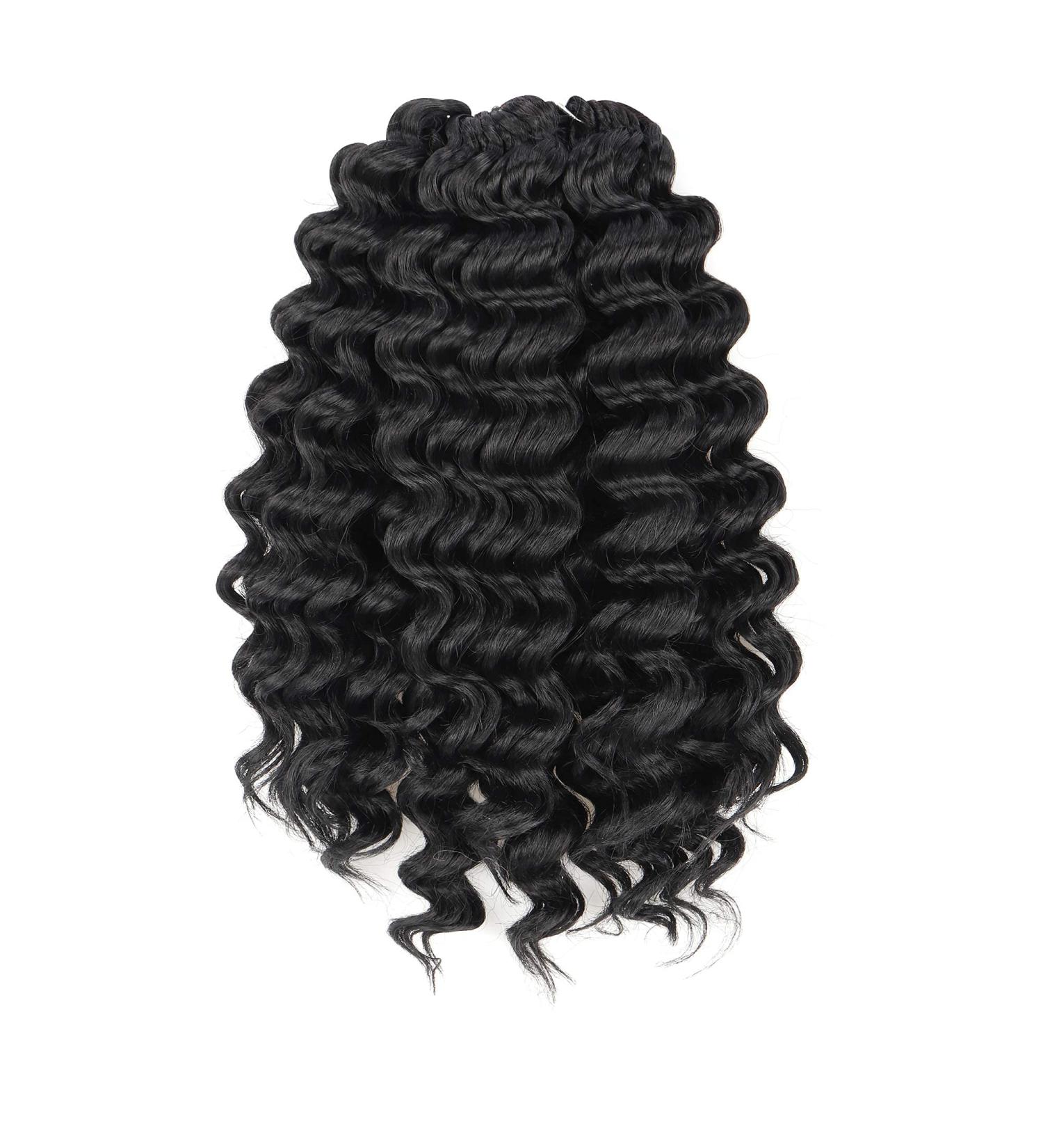 Ocean Wave Deep Twist Crochet Hair 14 Inch - 8 Packs Natural Black Synthetic Braiding Hair Extensions - ToyoTree - Buy Online on GoSupps.com
