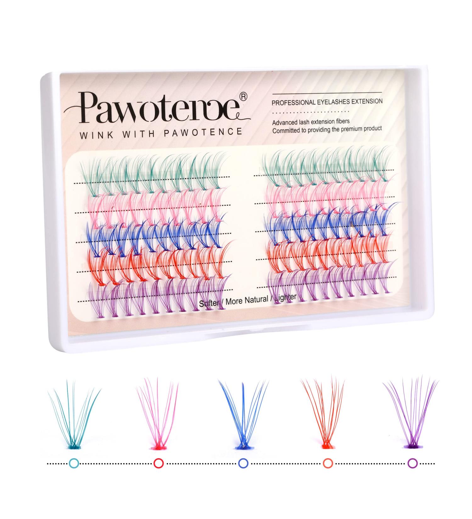 Colored Cluster Lashes Individual Lashes DIY Eyelash Extension 5 Colors Lash Clusters Eyelash 14mm Curl Lash Extension 100pcs Clusters False Lashes Set Pack by Pawotence (Color-Mix-14mm) COLORFUL - Buy Online on GoSupps.com