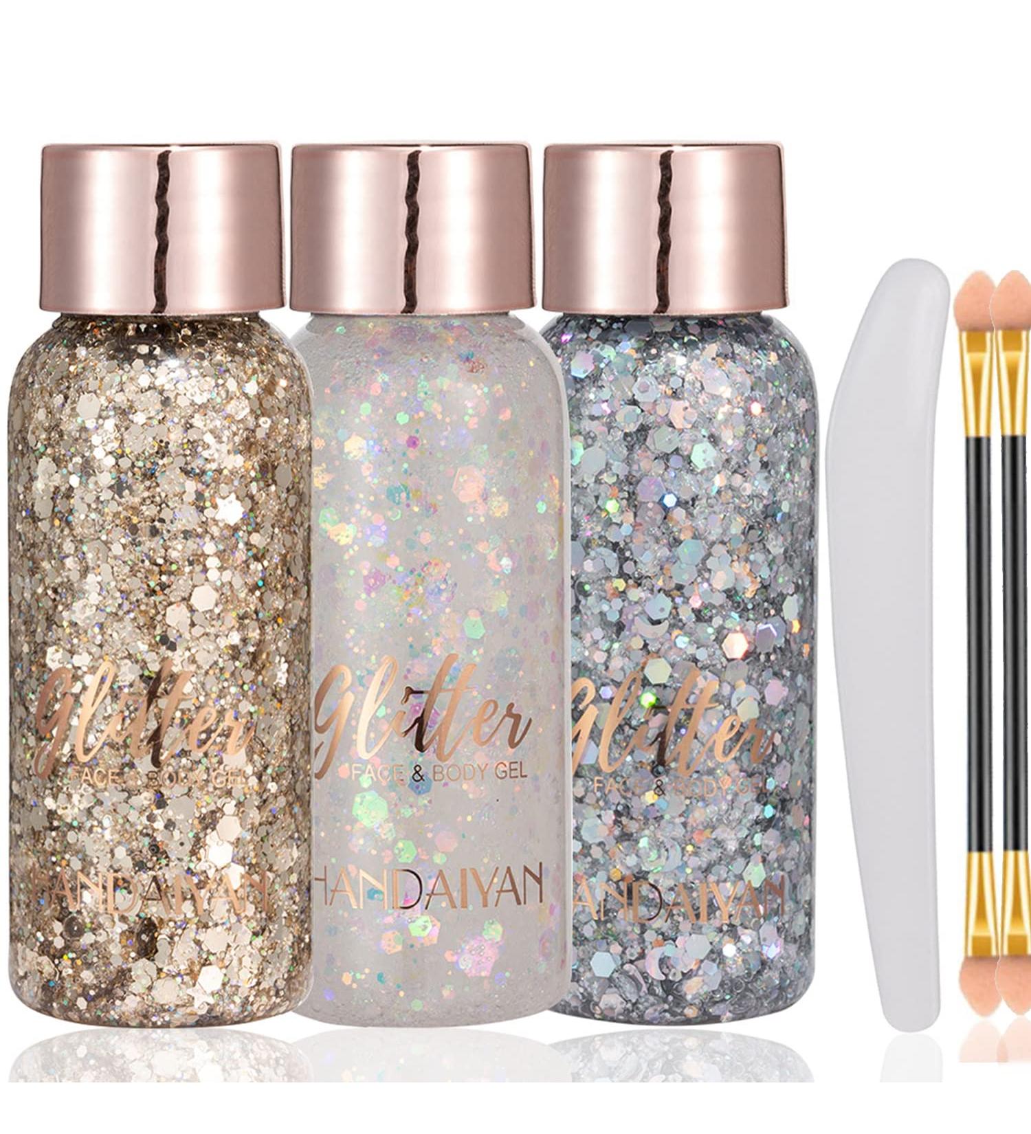 Mermaid Sequins Glitter Gel Set C - Long Lasting & Waterproof Face, Body, Hair, Nail & Eyeshadow Makeup - Buy Online on GoSupps.com
