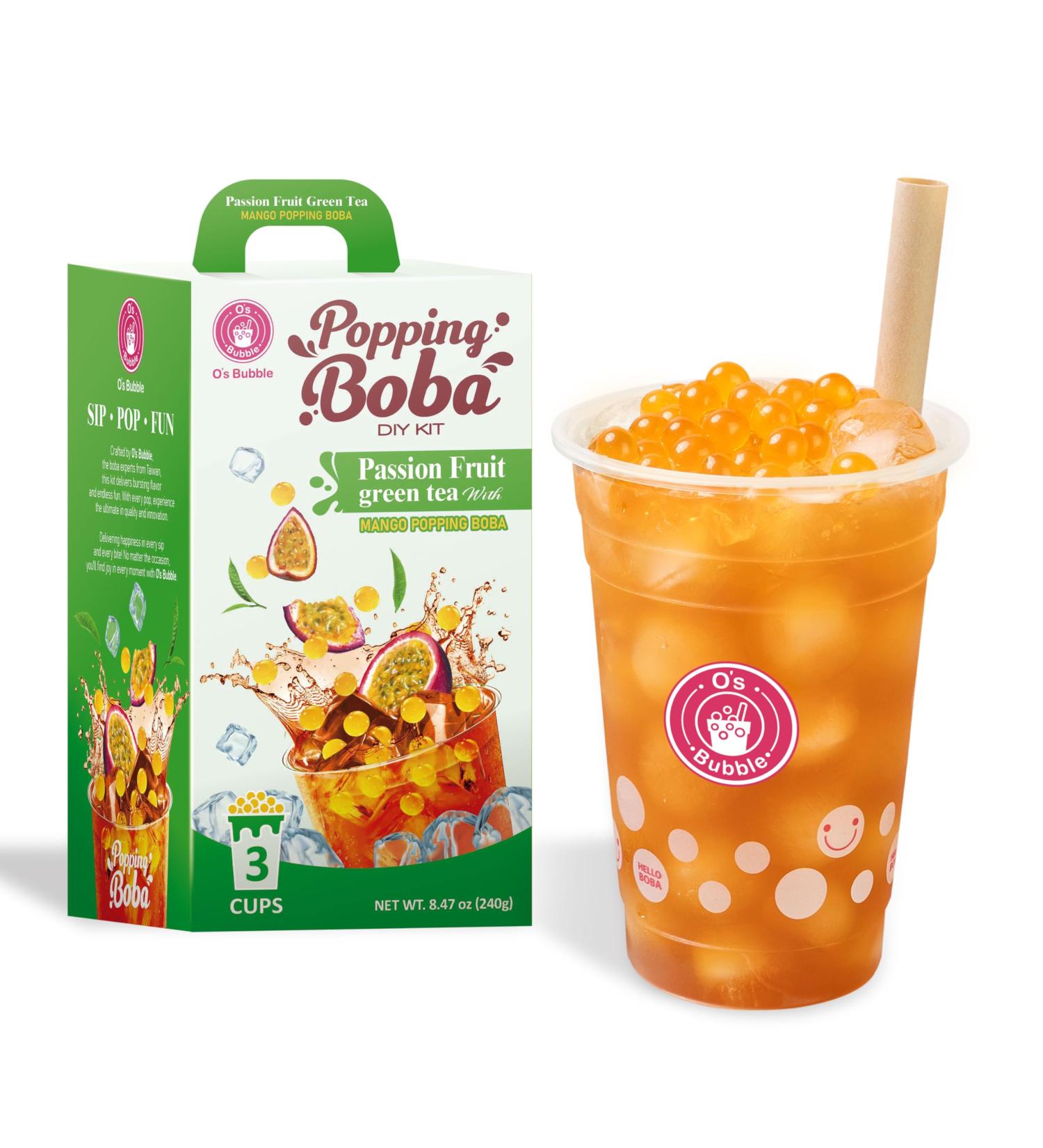 O s Bubble Popping Boba Kit DIY Bubble Tea (Passion Fruit Green Tea) - Buy Online on GoSupps.com