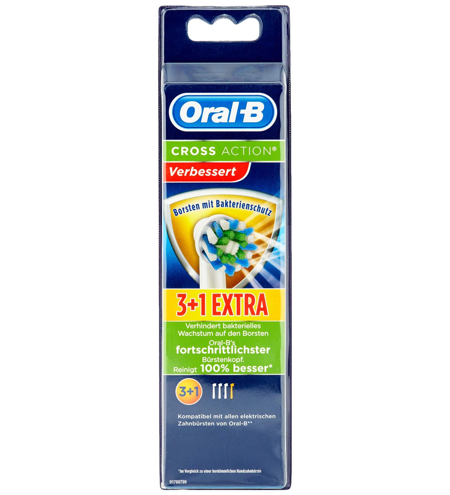 Oral-B CrossAction White Replacement Toothbrush Heads (Pack of 4) - Buy Online on GoSupps.com