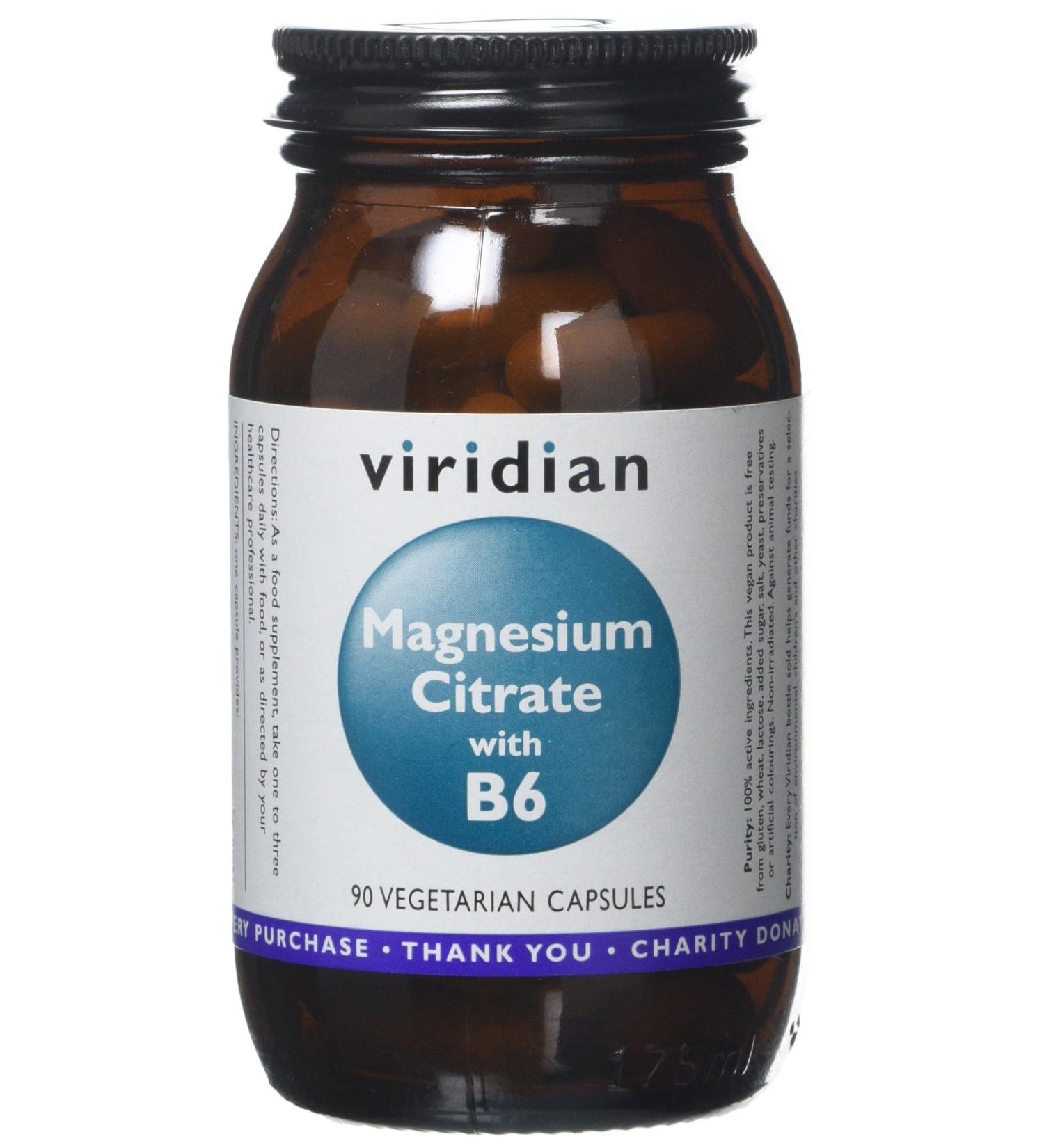 Viridian Magnesium Citrate with B6 - 90 Vegicaps - Buy Online on GoSupps.com
