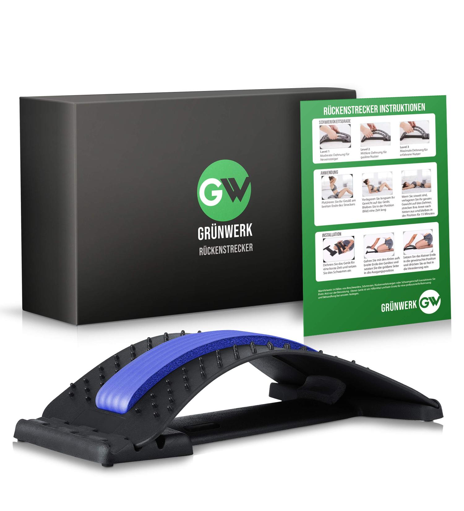 GW Back Extension Device | Premium Adjustable Back Extensor for Pain Relief | German Brand | Includes German Instructions & Training Plan - Buy Online on GoSupps.com