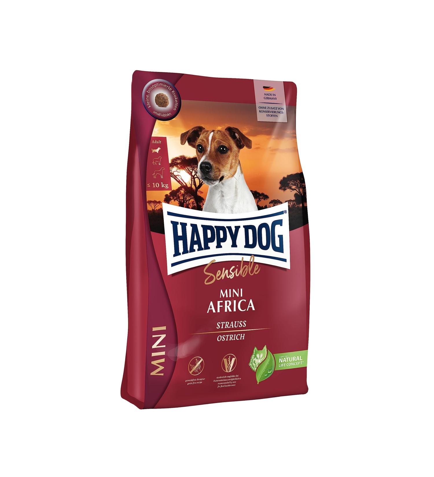 Happy Dog Sensible Mini Africa 4 kg - Premium Nutritional Dog Food for Small Breeds | International Shipping Available - Buy Online on GoSupps.com