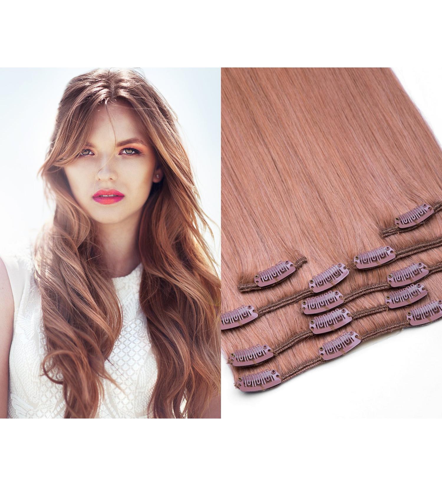 Remy Clip-In Hair Extensions Set | 100% Indian Real Hair | 7 Parts 100g 60cm | No. 27 Honeyblond - Buy Online on GoSupps.com