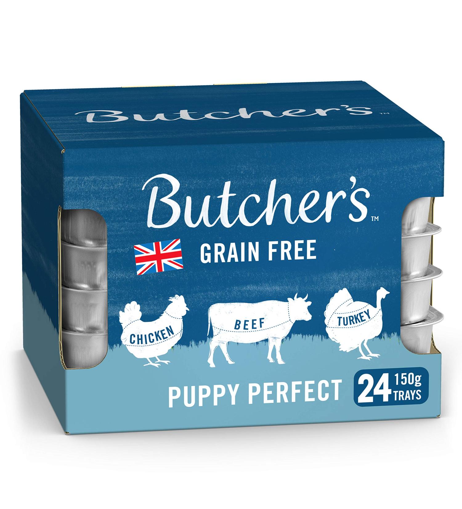 Butcher's Puppy Perfect Dog Food Trays 3.6 kg (24 x 150 g) | Premium Nutrition for Puppies - Buy Online on GoSupps.com