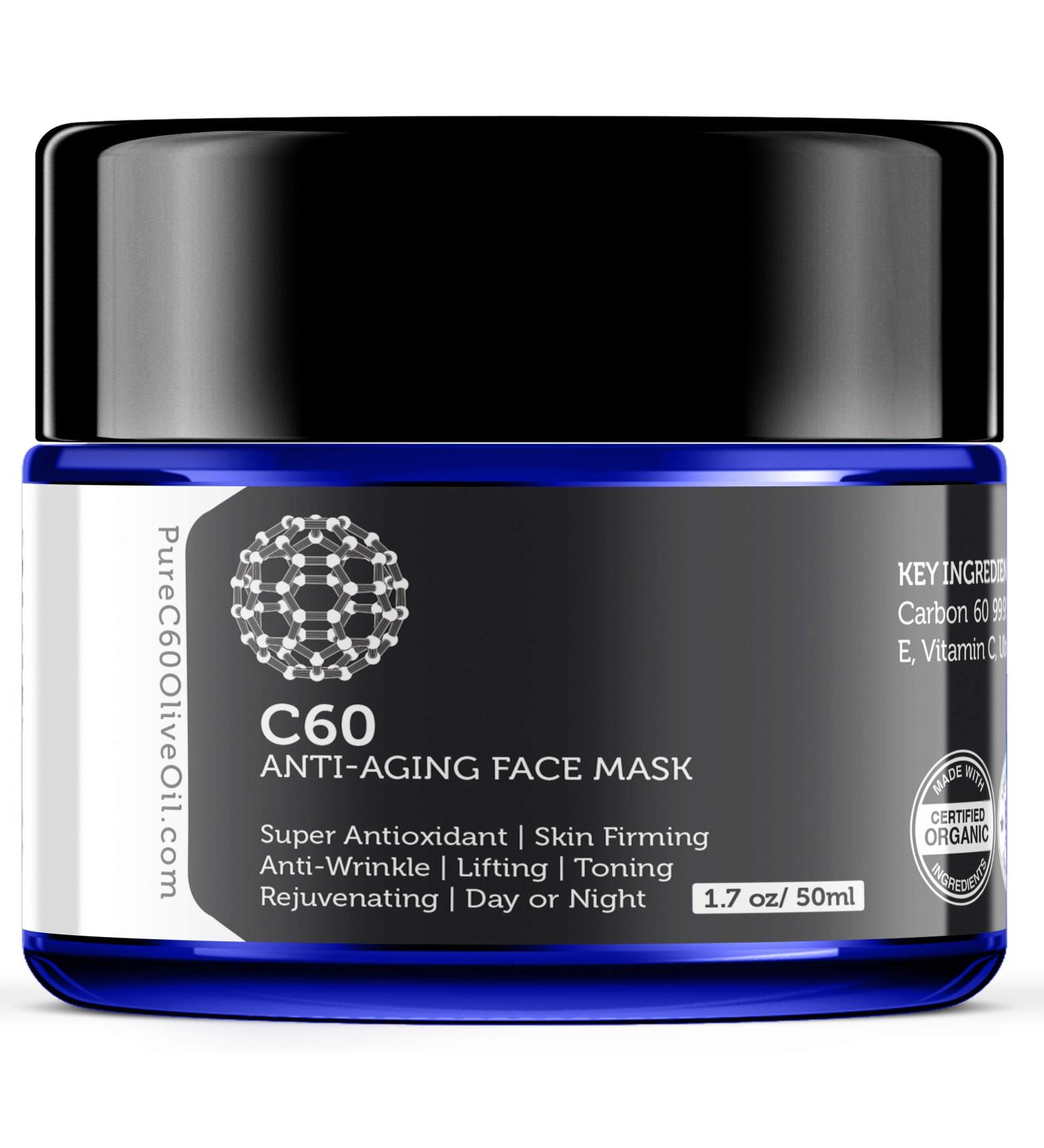 C60 Anti-Aging Face Mask 50ml | Organic Green Tea Aloe & Vitamins | Global Best Seller for Men & Women - Buy Online on GoSupps.com