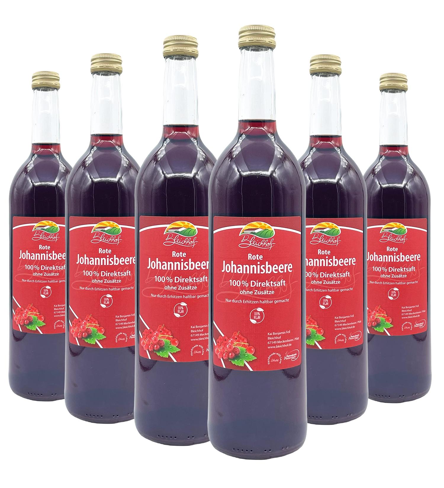 BLEICHHOF Redcurrant Juice - Vegan Direct Juice (6x0.72L) | Premium Fruit Beverage for International Shipping - Buy Online on GoSupps.com