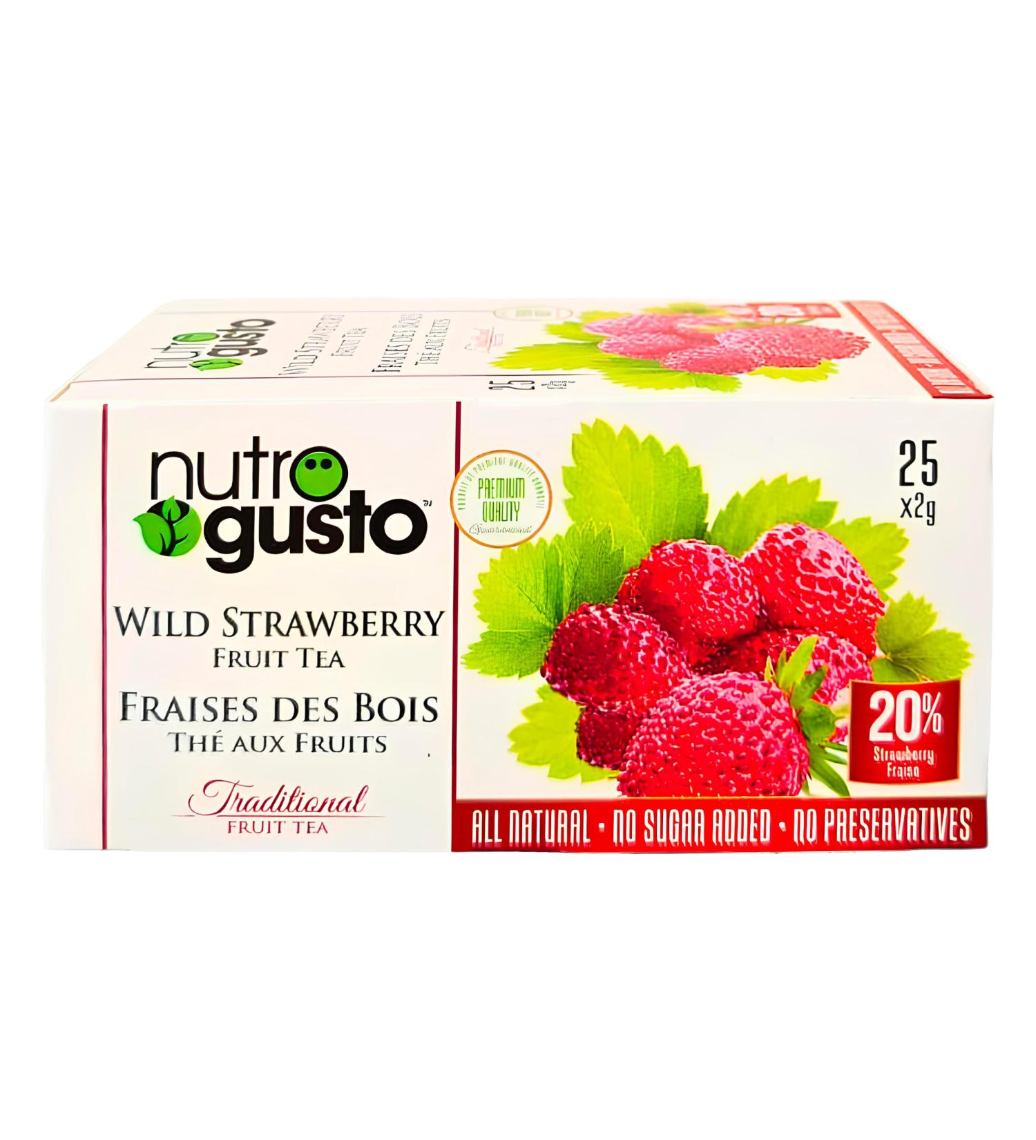 NutroGusto Tea Wild Strawberry 50 g - Buy Online on GoSupps.com