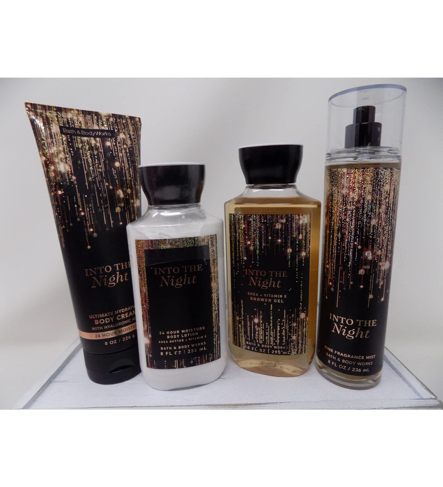 Into The Night 4 Piece Gift Set 1-10 Oz Shower Gel 1-8 Oz Body Cream 1-8 Oz Fine Fragrance Mist 1-8 Oz Body Lotion