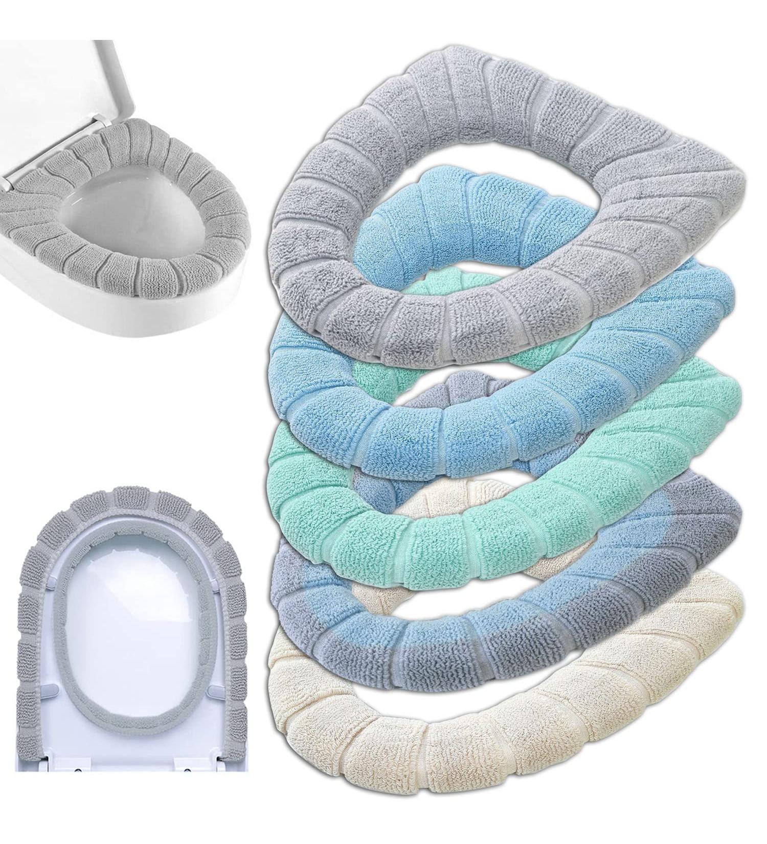 Clarmonde Luxury Toilet Seat Cover Cushion Pads - Super Warm 5-Pack (Random Color) - Buy Online on GoSupps.com