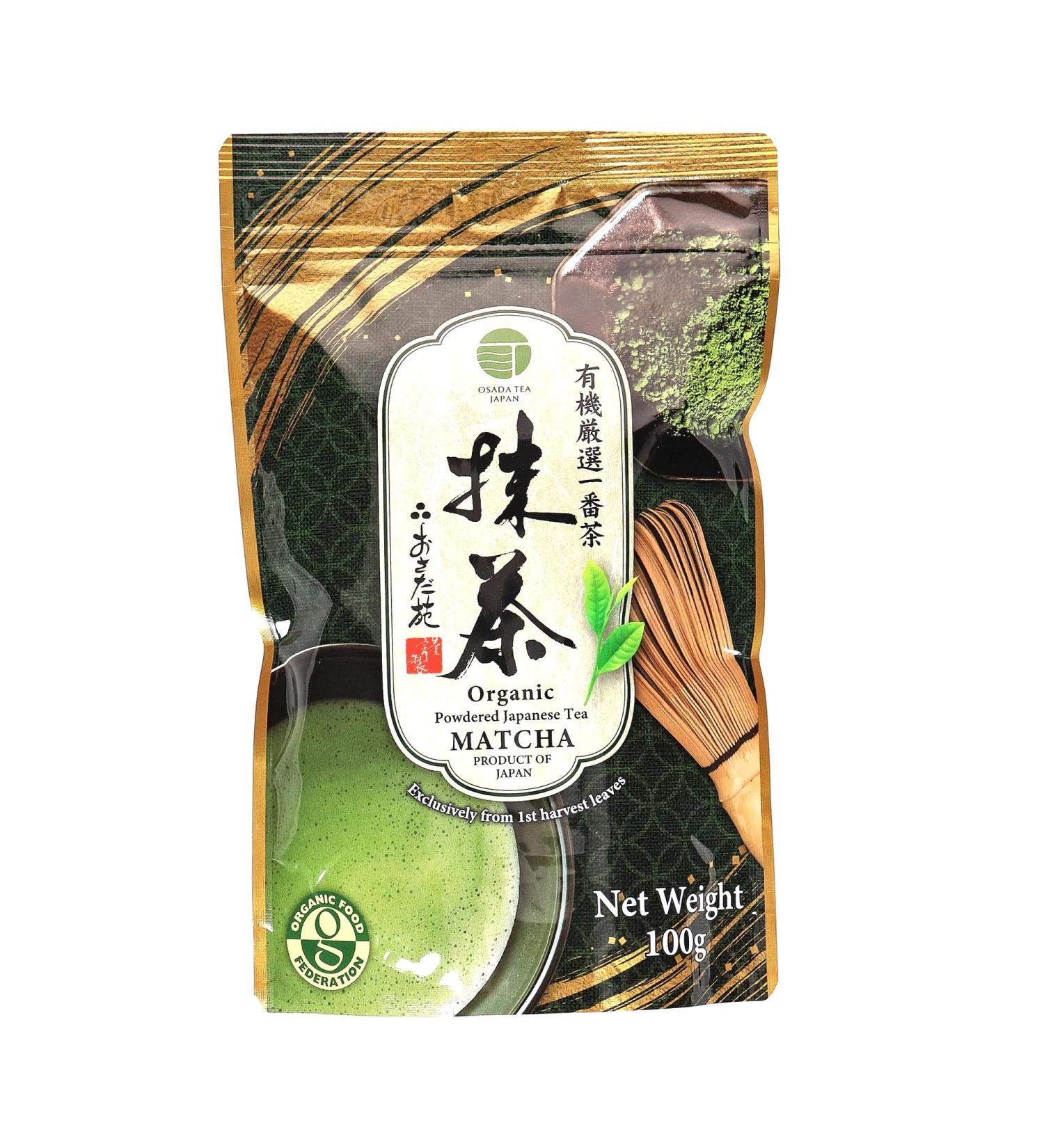 OSADA - 100% Authentic Japanese Organic Matcha (100g) | Product Of Japan. Exclusively From 1st Harvest Leaves. Ideal Green Tea Powder For Ceremonial Use As Well As Baking And Cooking - Buy Online on GoSupps.com