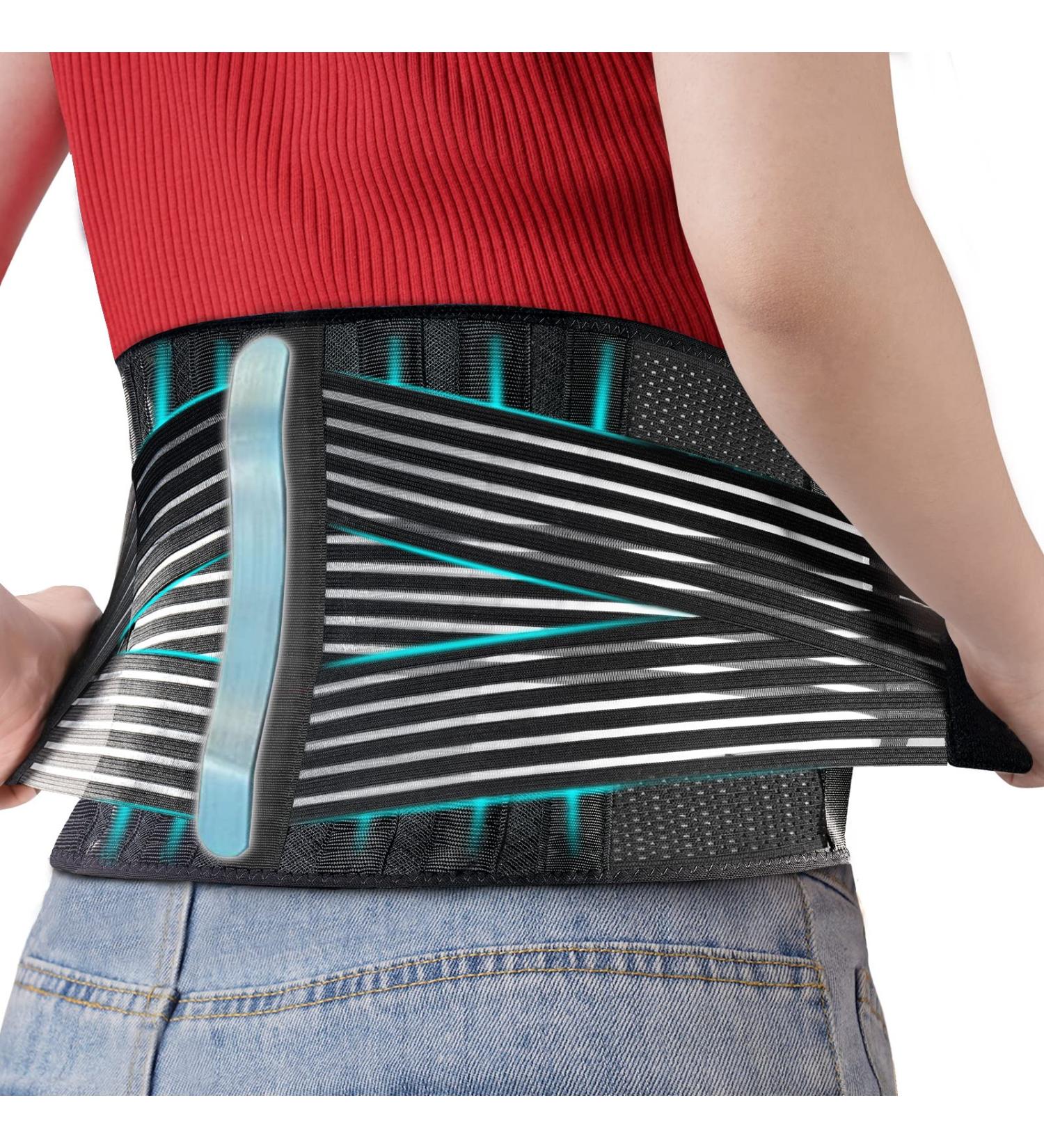 FEATOL Adjustable Back Brace for Lower Back Pain Relief - Medium Size for Men & Women - Support Belt for Heavy Lifting, Work, Sciatica, Scoliosis - Buy Online on GoSupps.com