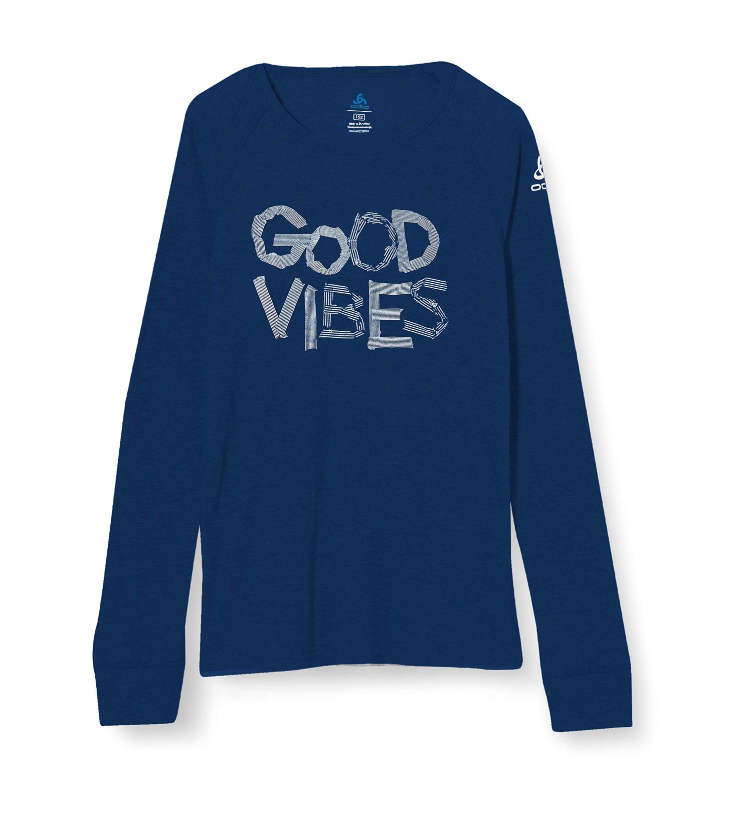Odlo Kids Suw Top Crew Neck L/S Sweatshirt - Active Originals W-150509 in Estate Blue | International Shipping Available - Buy Online on GoSupps.com