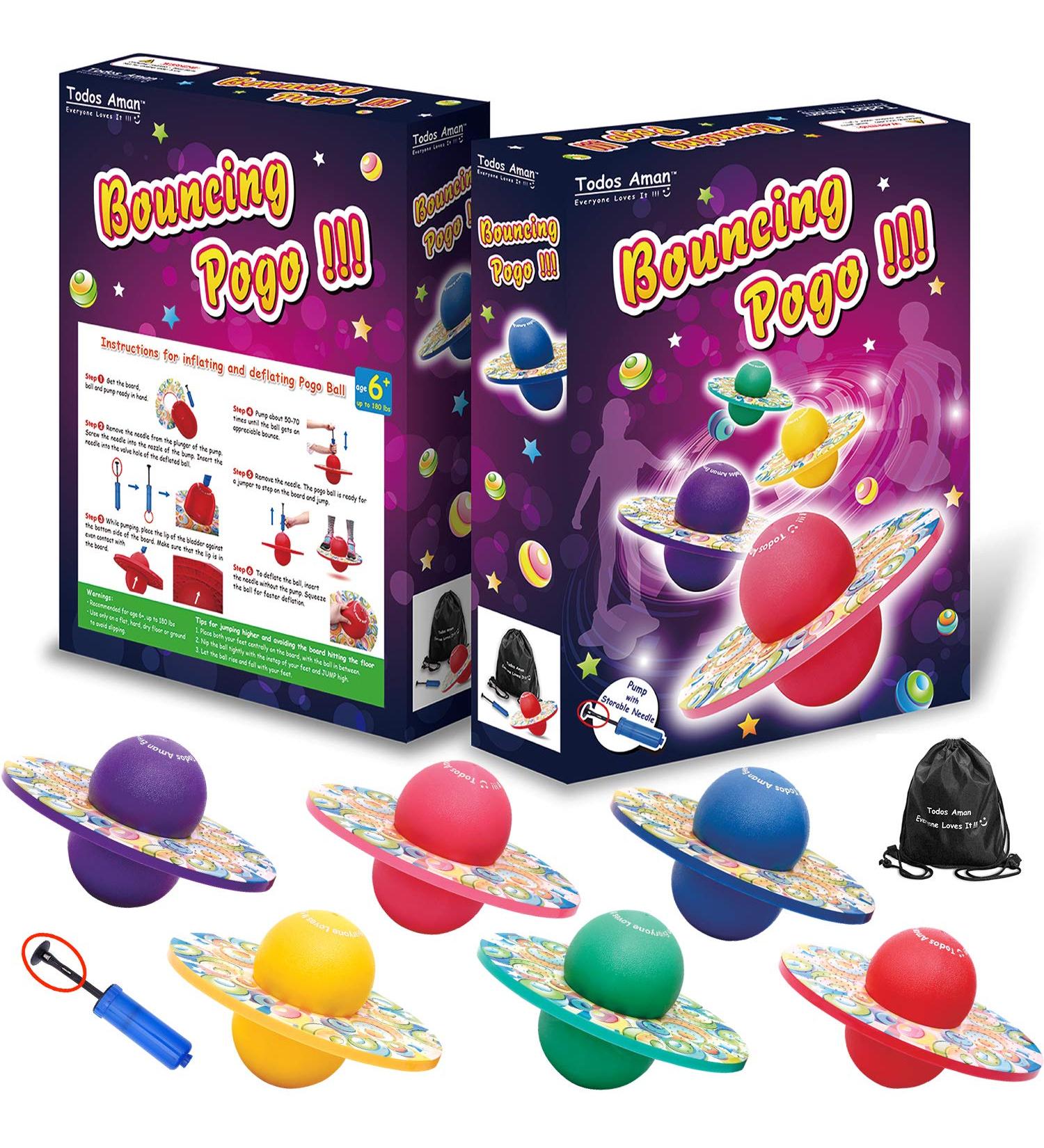 Pogo Ball & LED Skip Fun Challenge for Adults & Kids | Balance Coordination Exercise | Blue - Buy Online on GoSupps.com